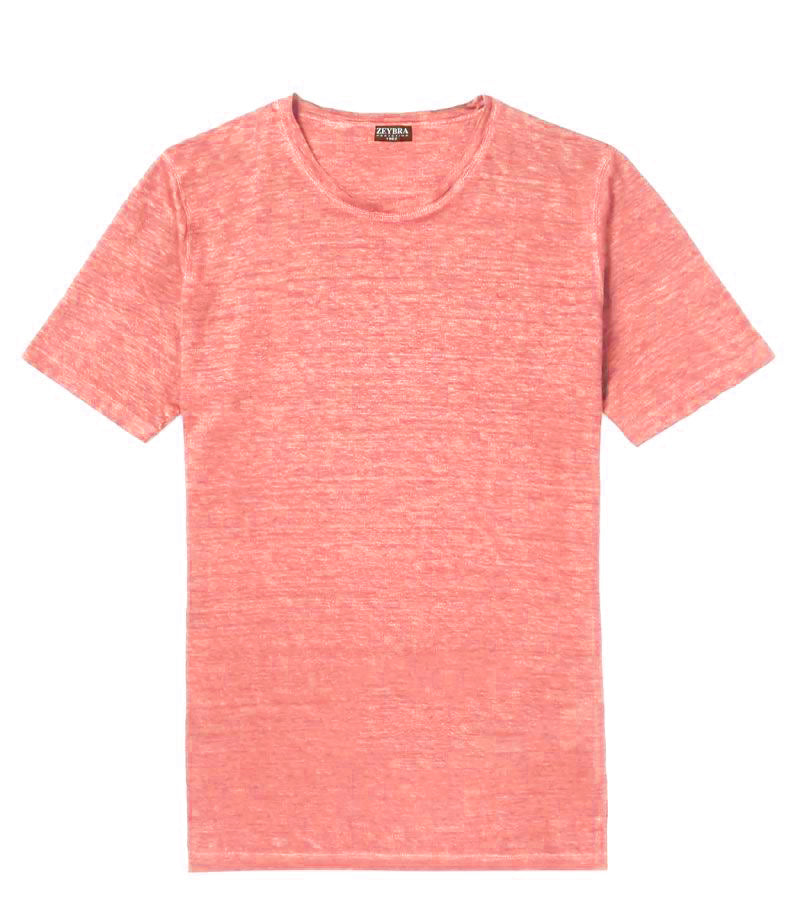 ZEYBRA-T-SHIRT UOMO LINO CORALLO