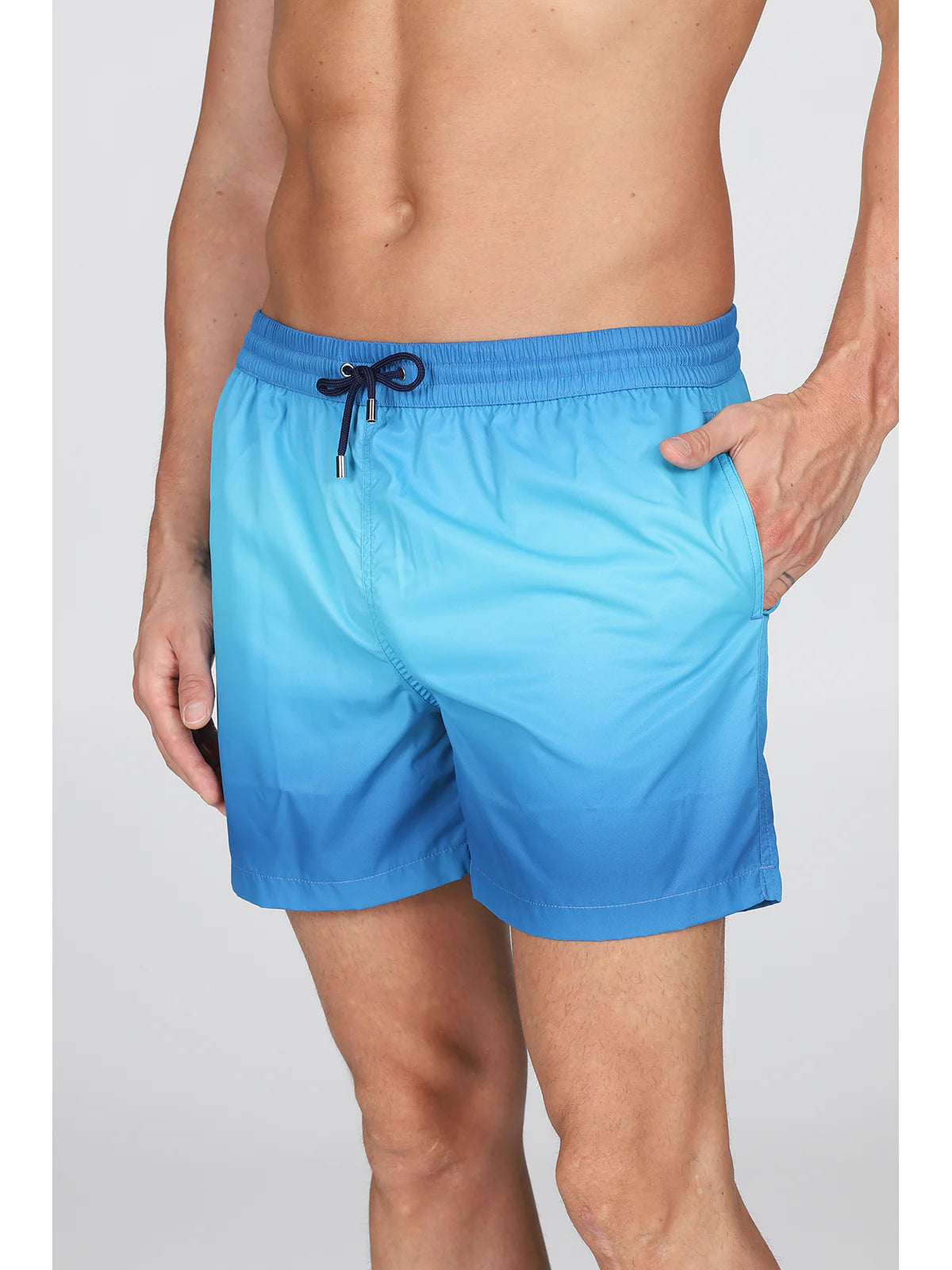 Boxer mare degradè azzurro, in leggera tela di microfibra