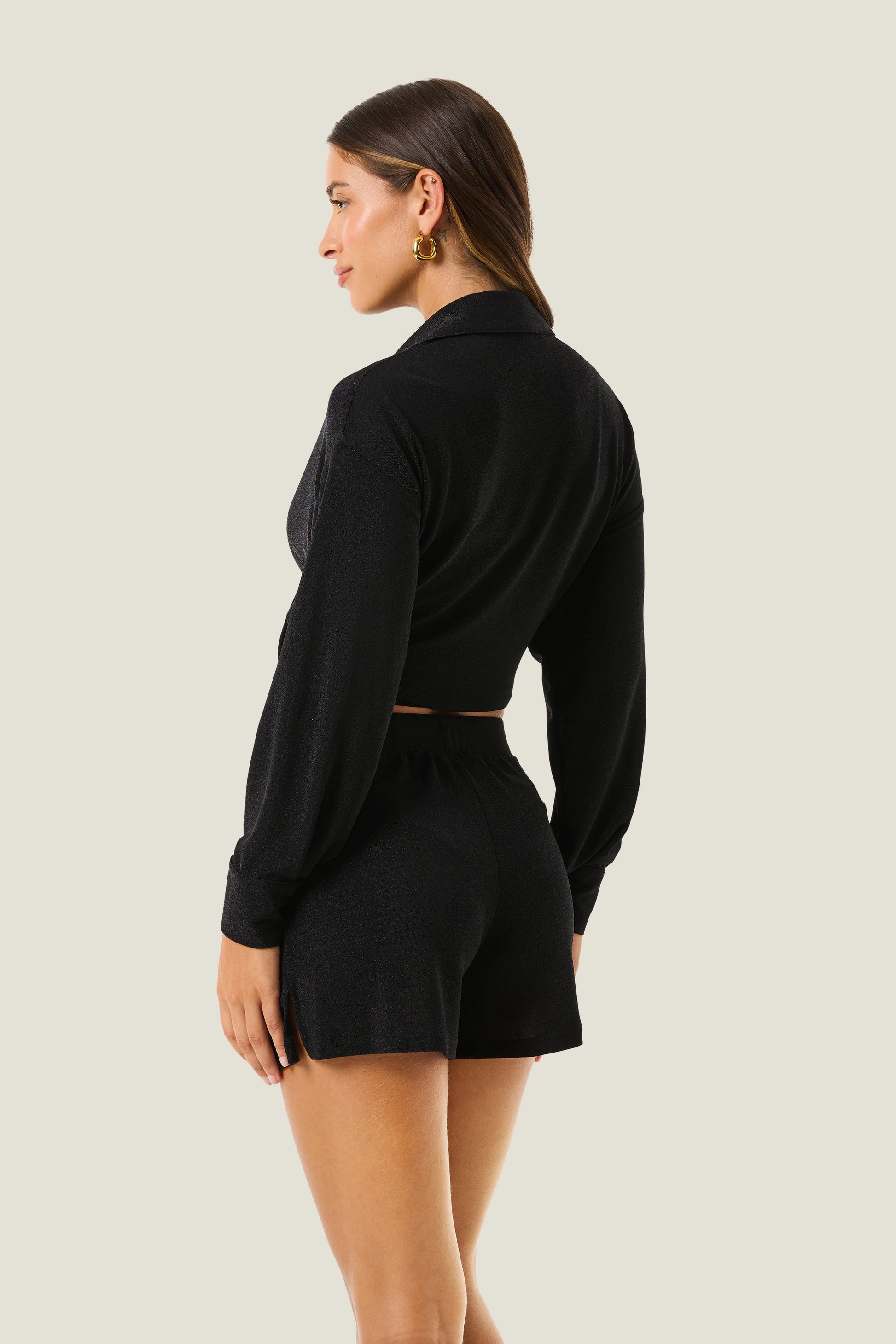 Camicia con nodo lurex resort