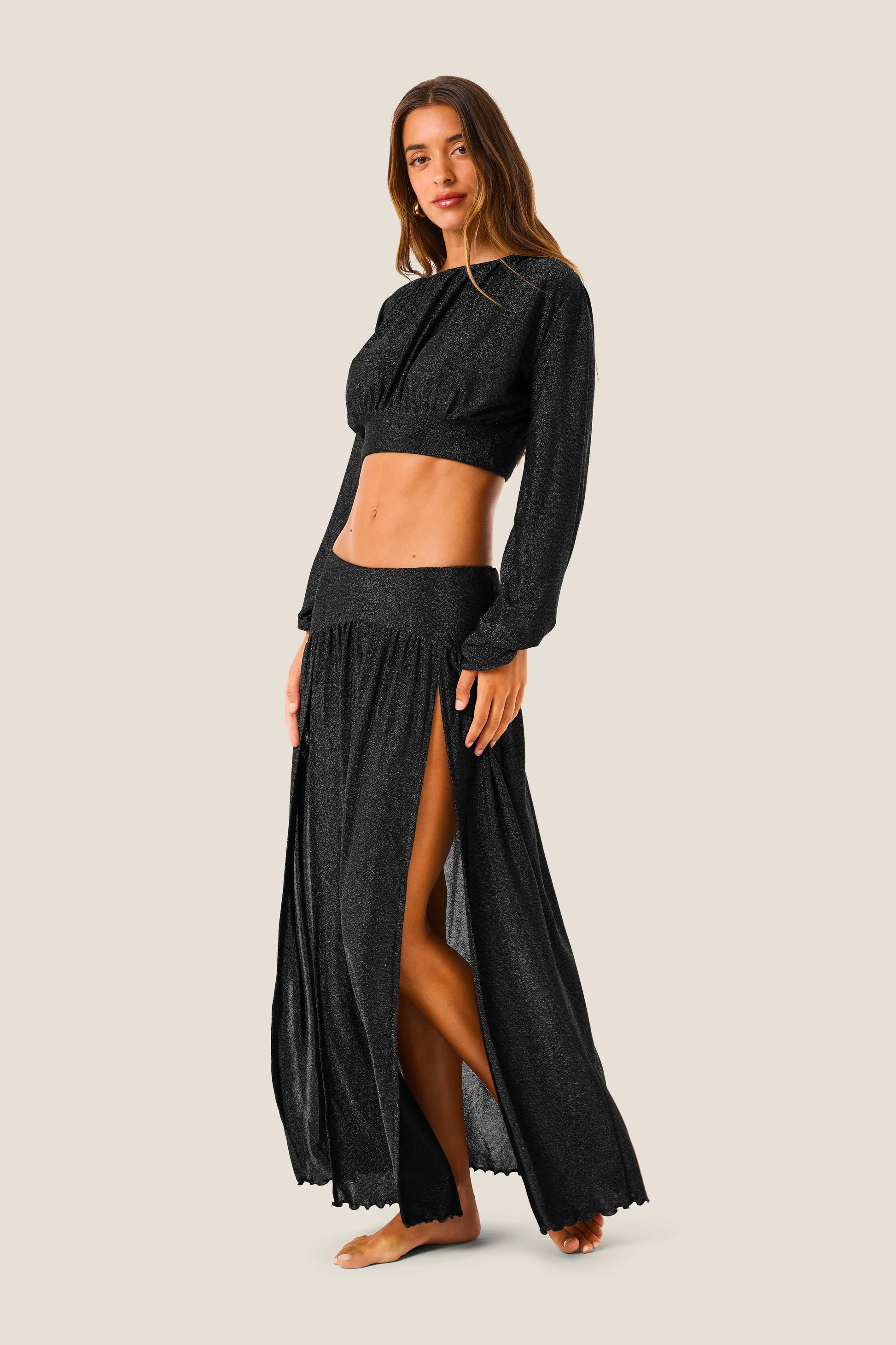 Gonna lunga due spacchi lurex gloss