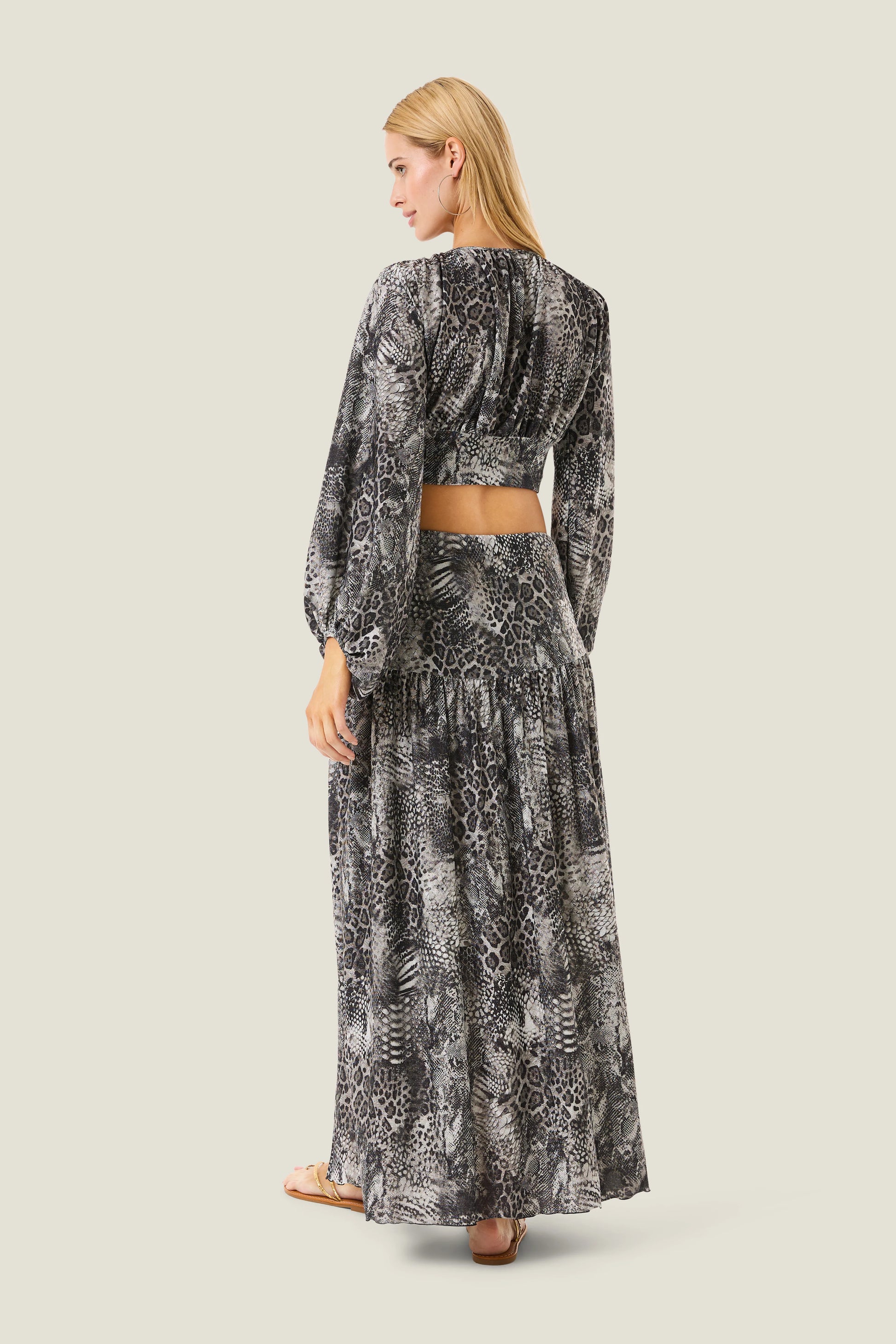 Gonna lunga spacchi animalier resort