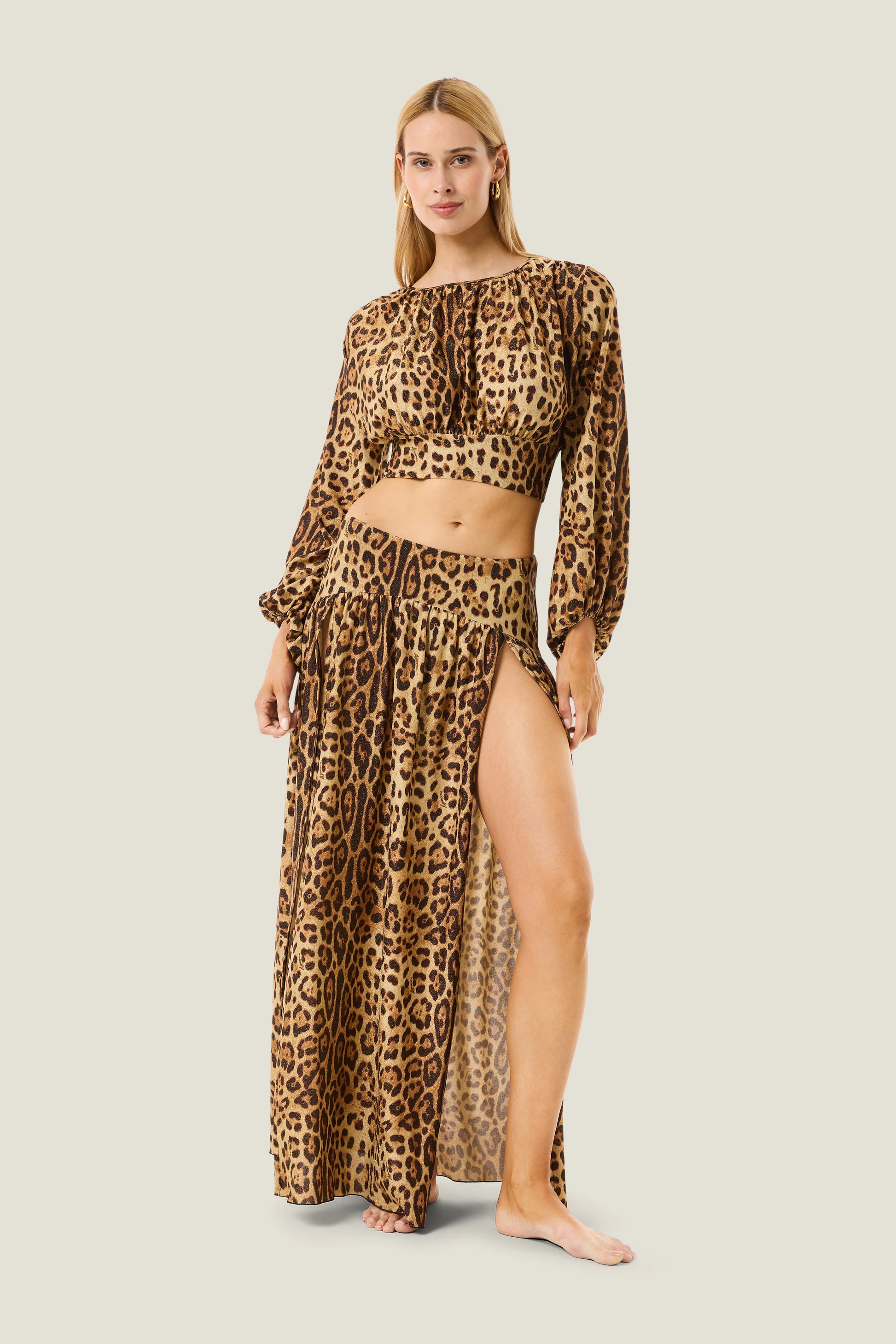 Gonna lunga spacchi leopard resort