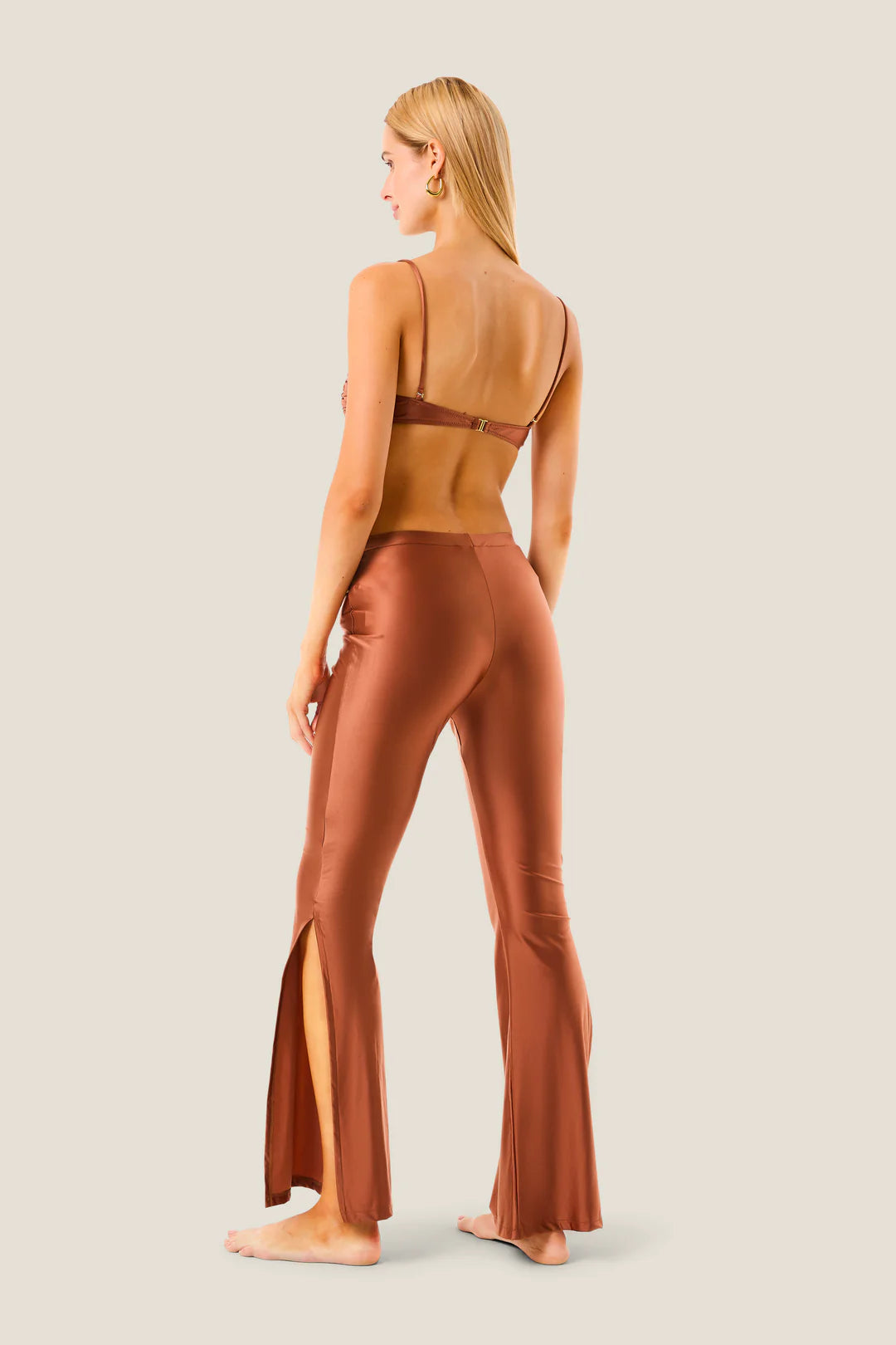 Pantalone spacchi laterali lurex gloss