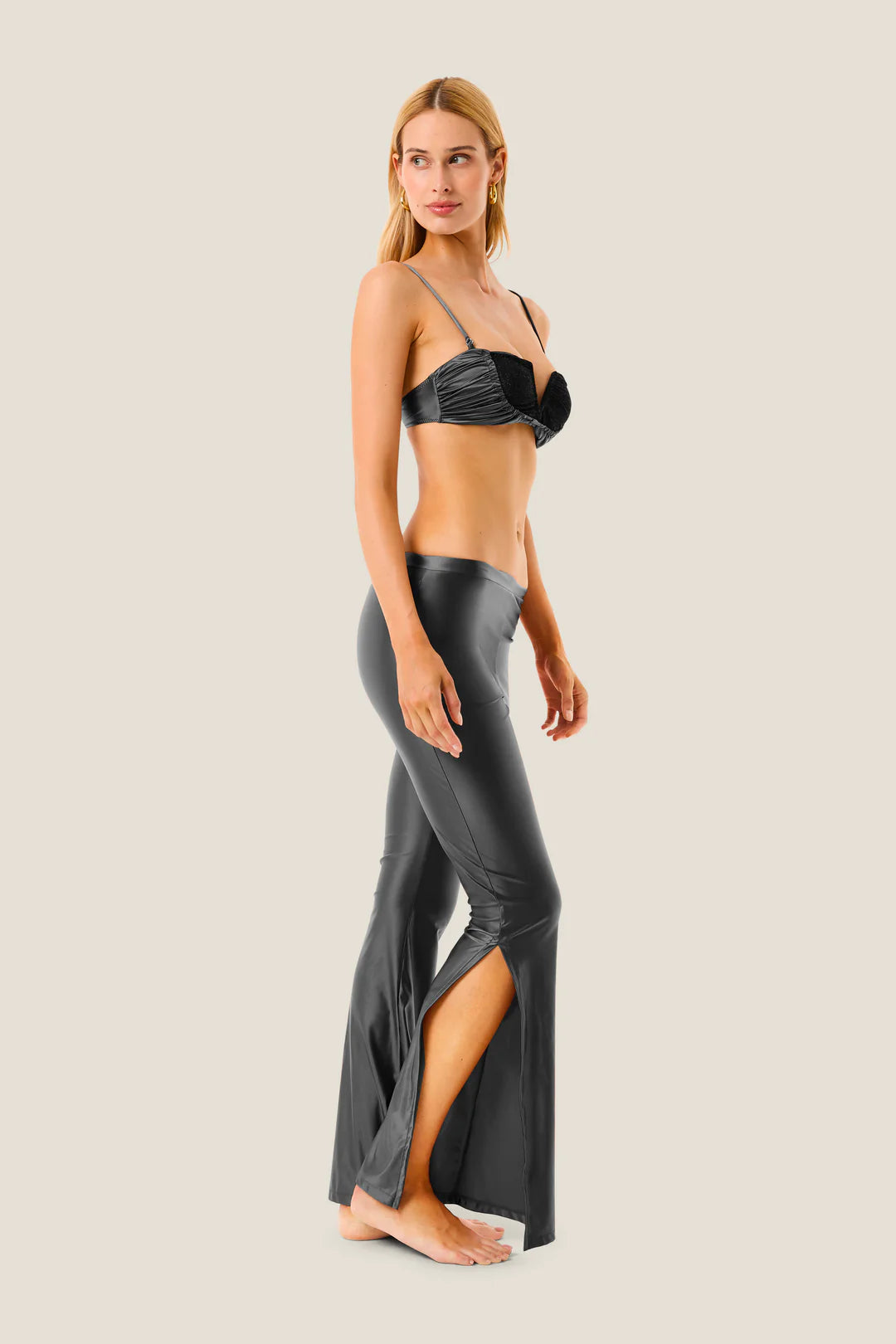 4GIVENESS-Pantalone spacchi laterali lurex gloss