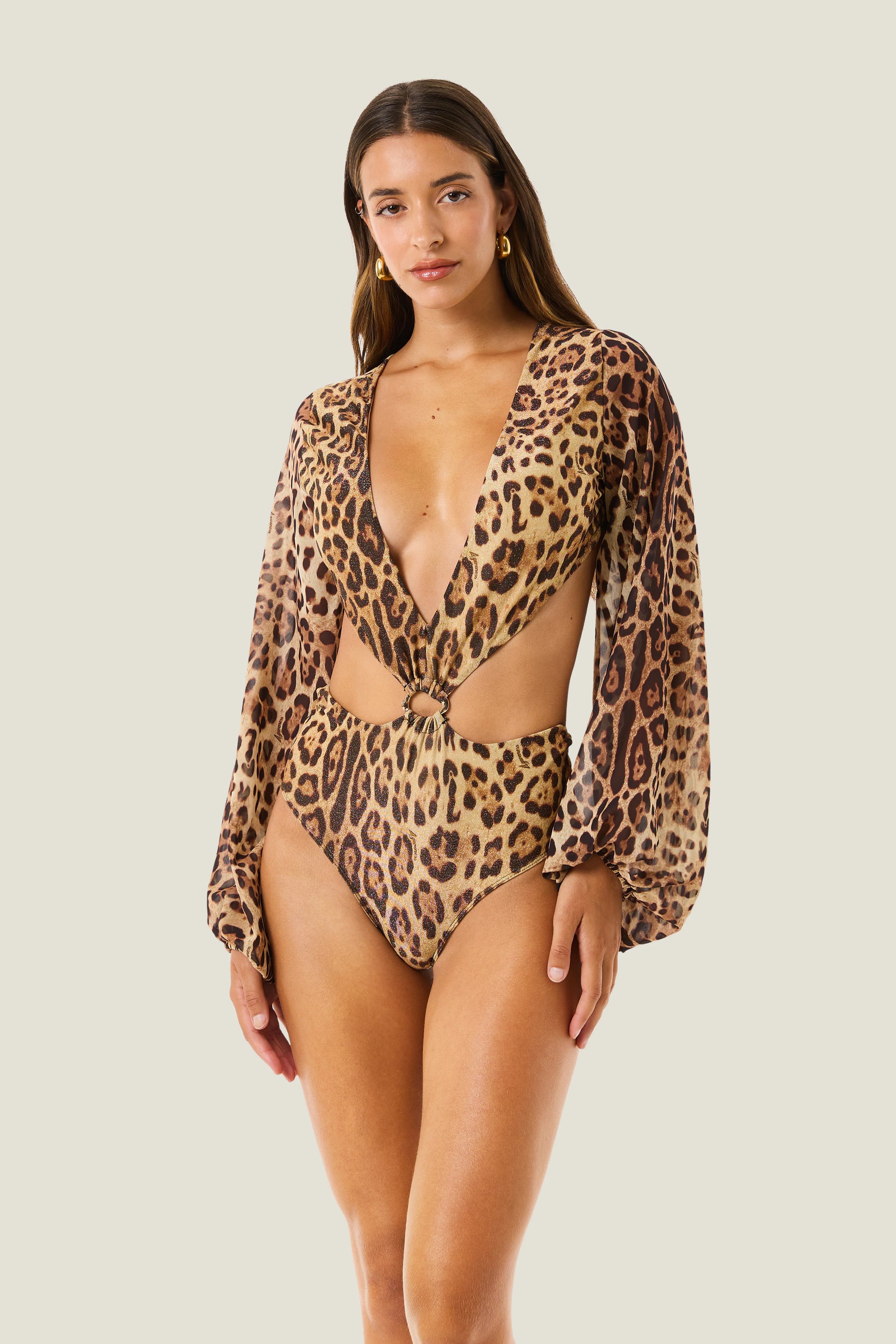 BODY MANICA LUNGA LEOPARD RESORT