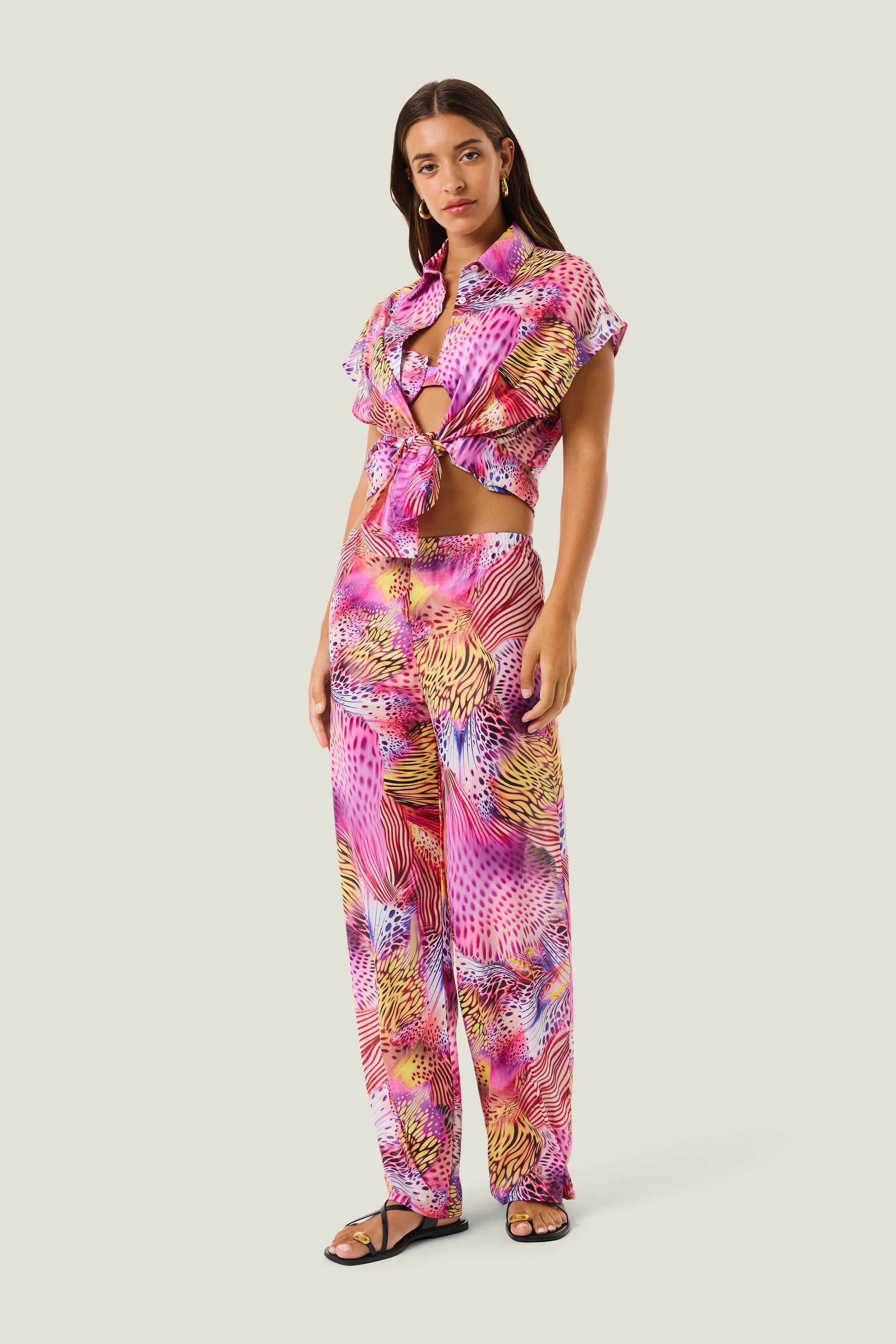 Pantalone pink butterfly