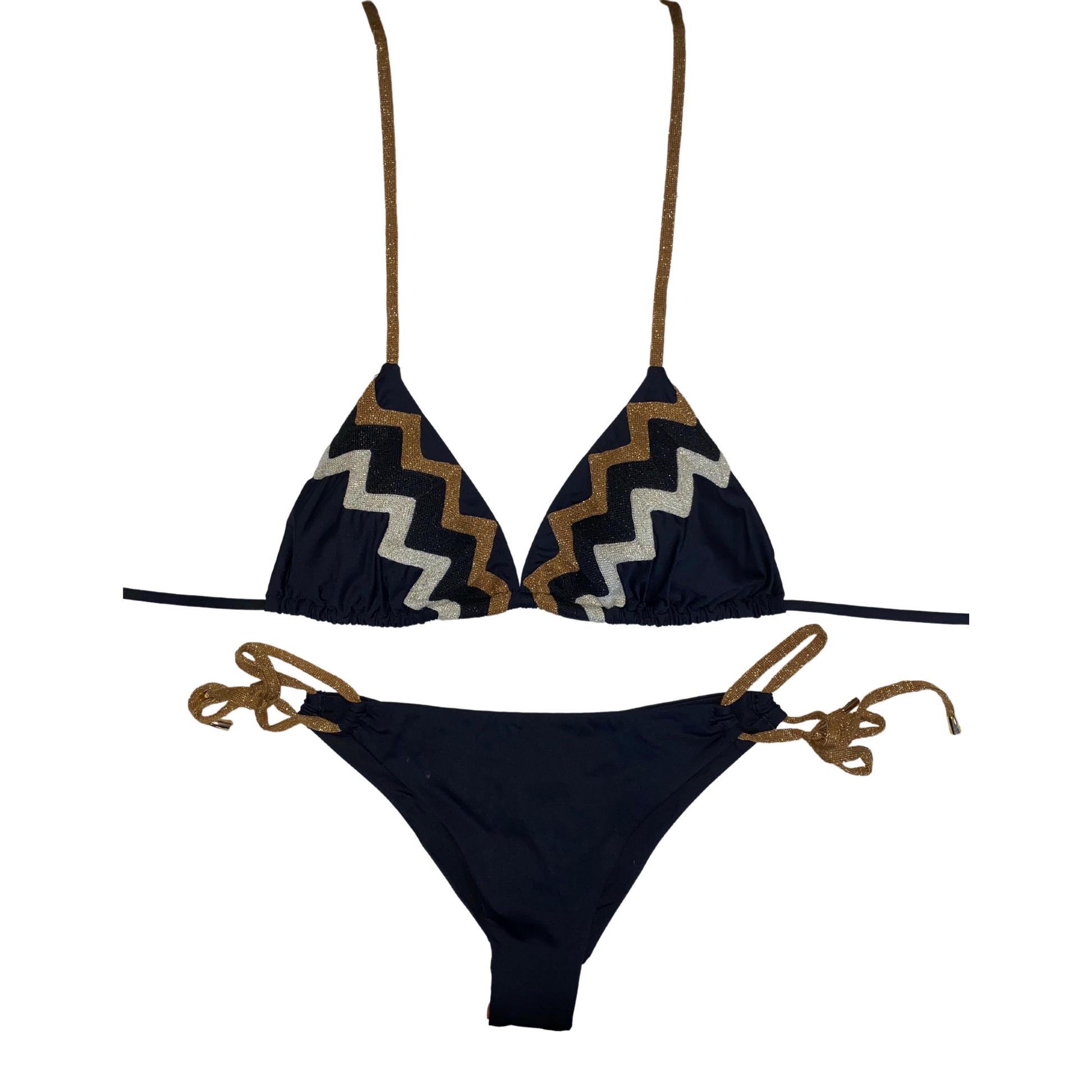 MISS BIKINI-BIKINI TRIANGOLO PASSAMANERIA ZIGZAG ETNICO