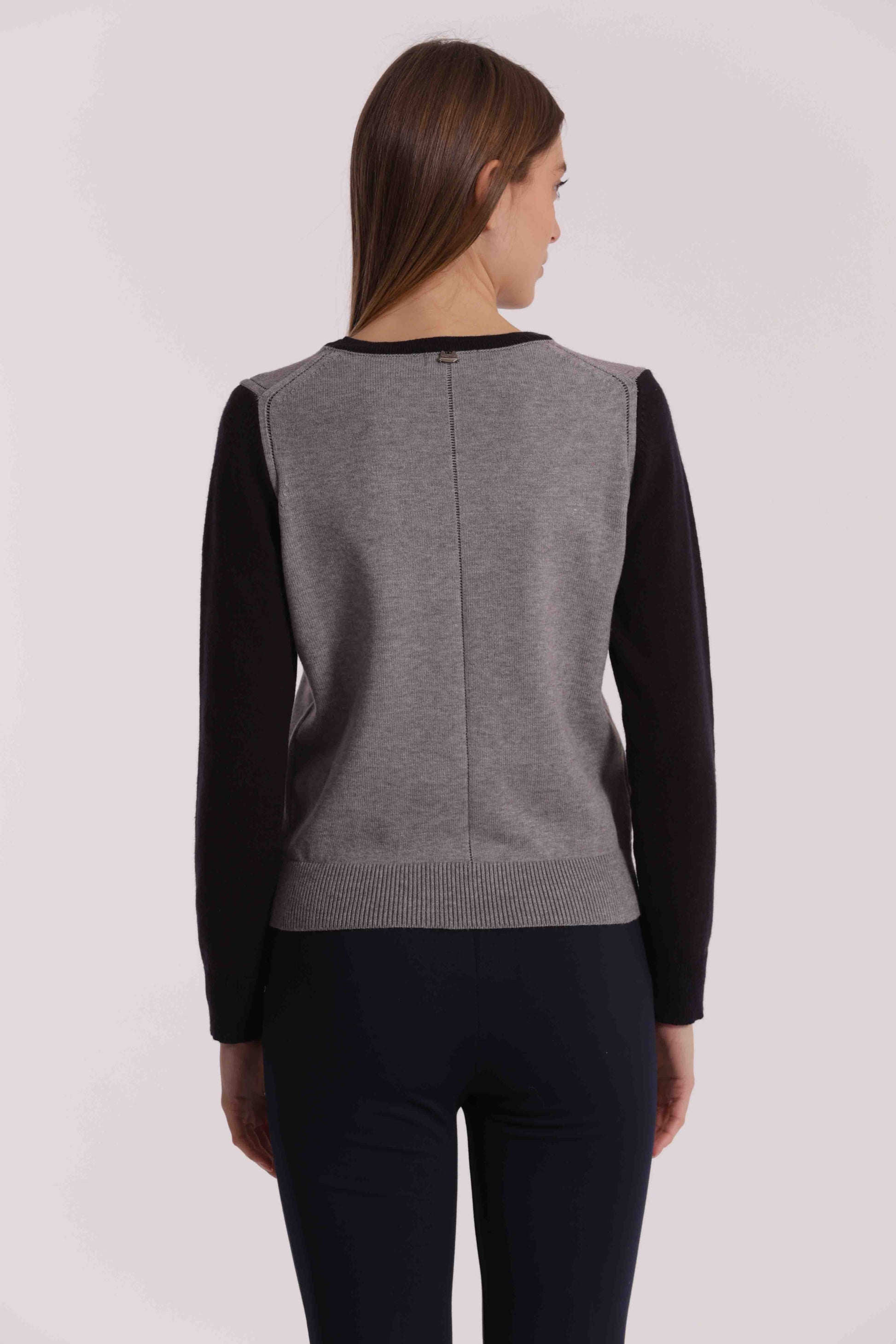 MAGLIA BICOLOR SCOLLO TONDO
