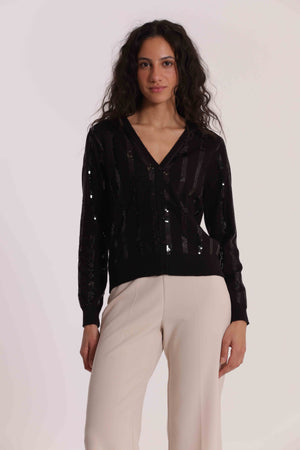 MAGLIA CARDIGAN CON PAILLETTES