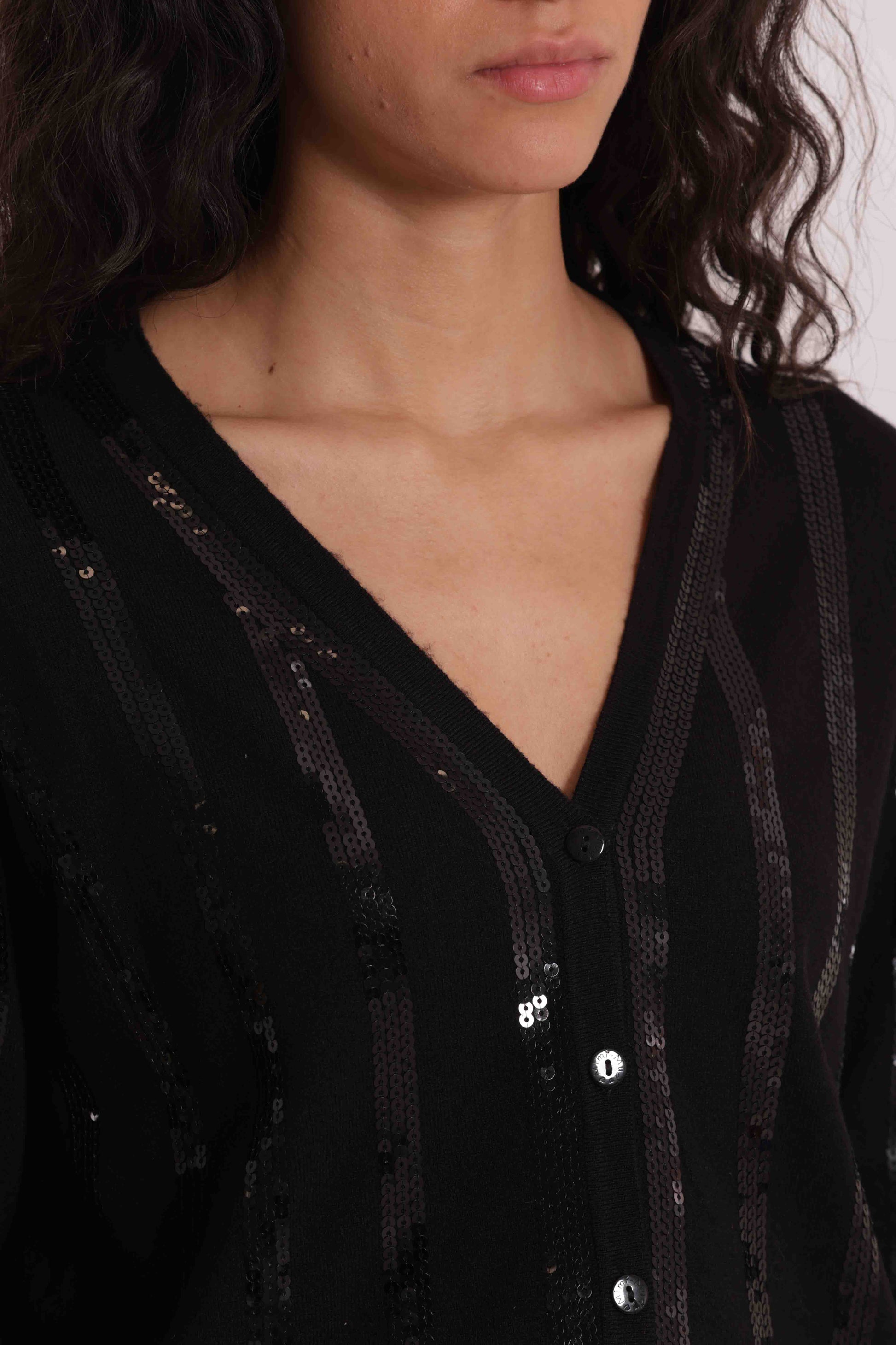 MAGLIA CARDIGAN CON PAILLETTES
