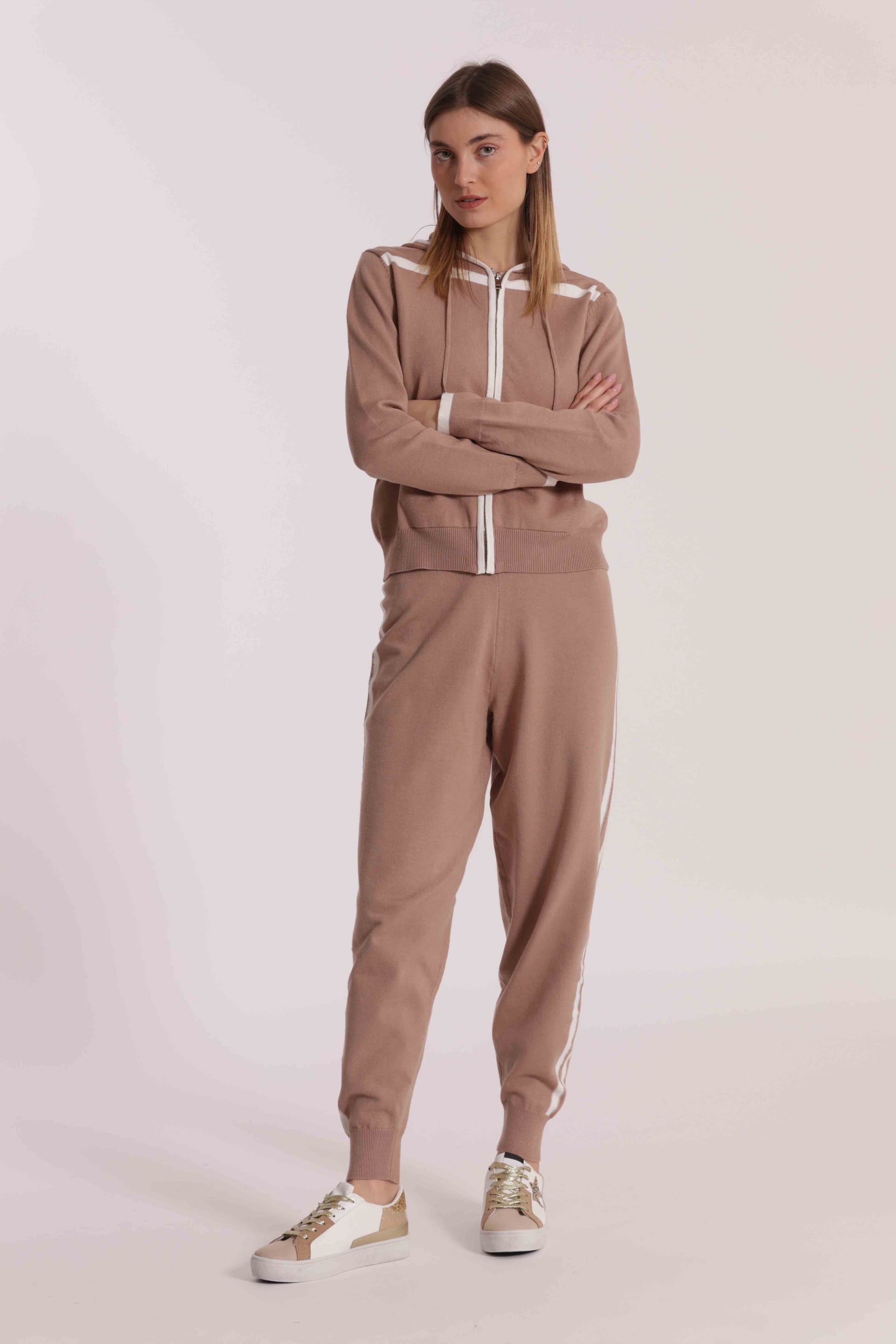 PANTALONI IN MAGLIA BICOLOR