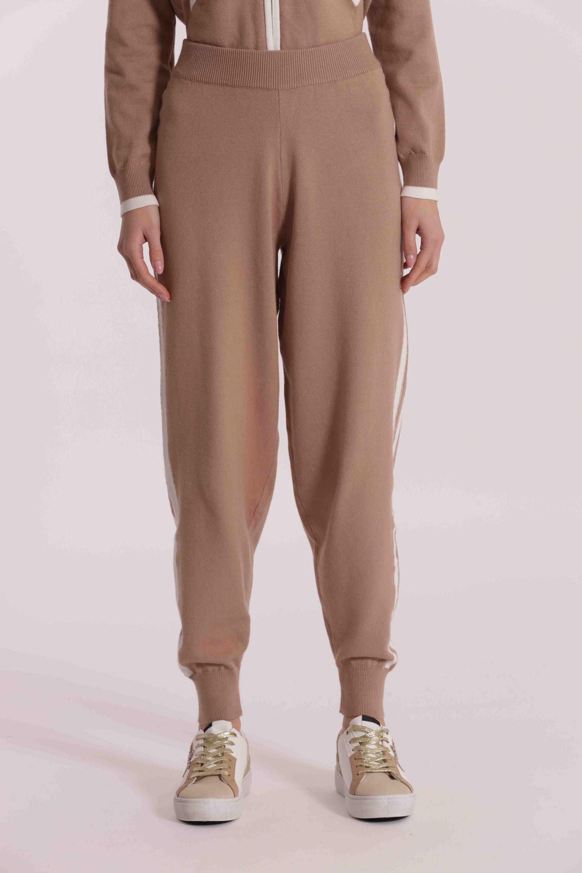 PANTALONI IN MAGLIA BICOLOR