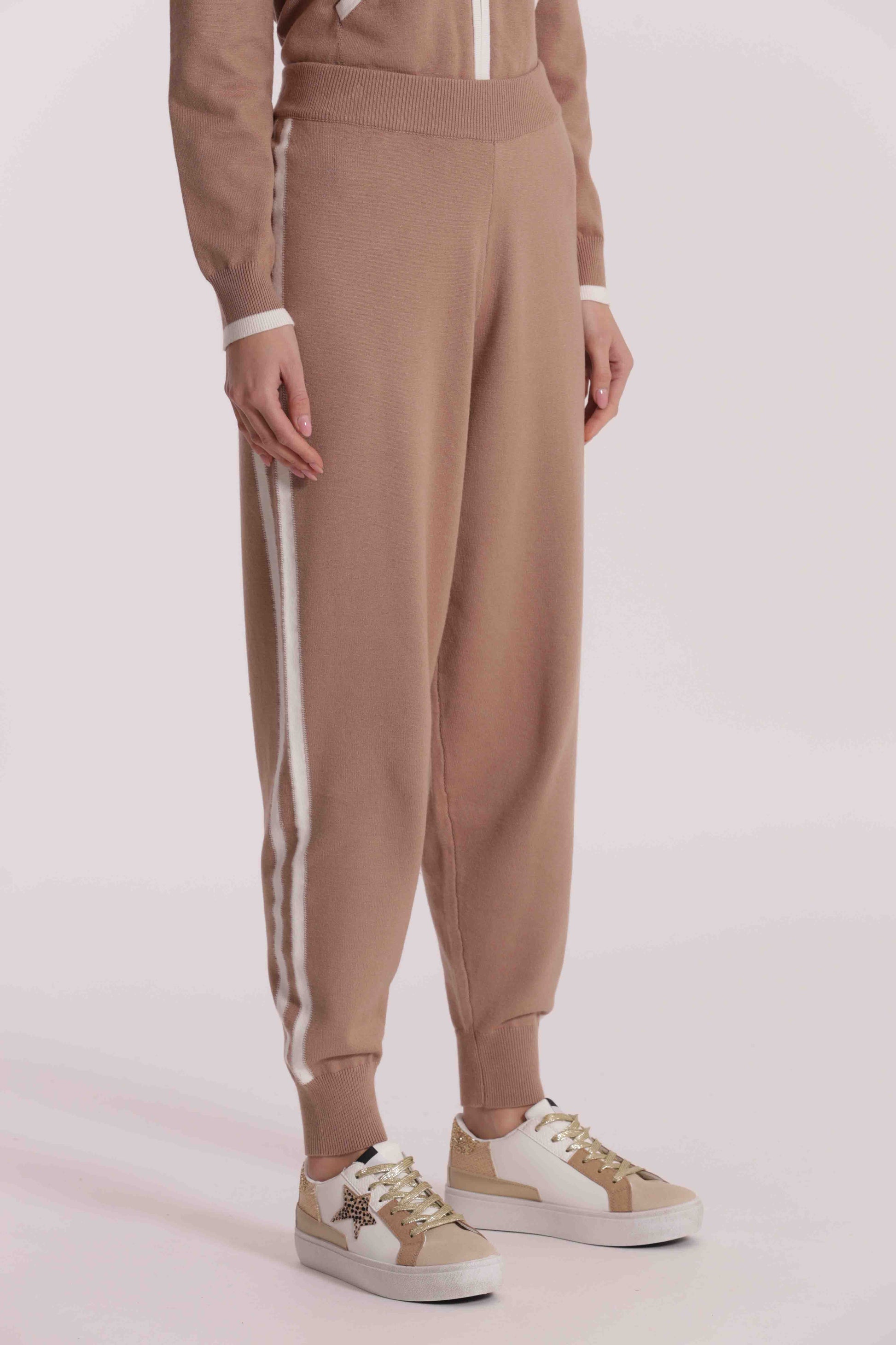 PANTALONI IN MAGLIA BICOLOR