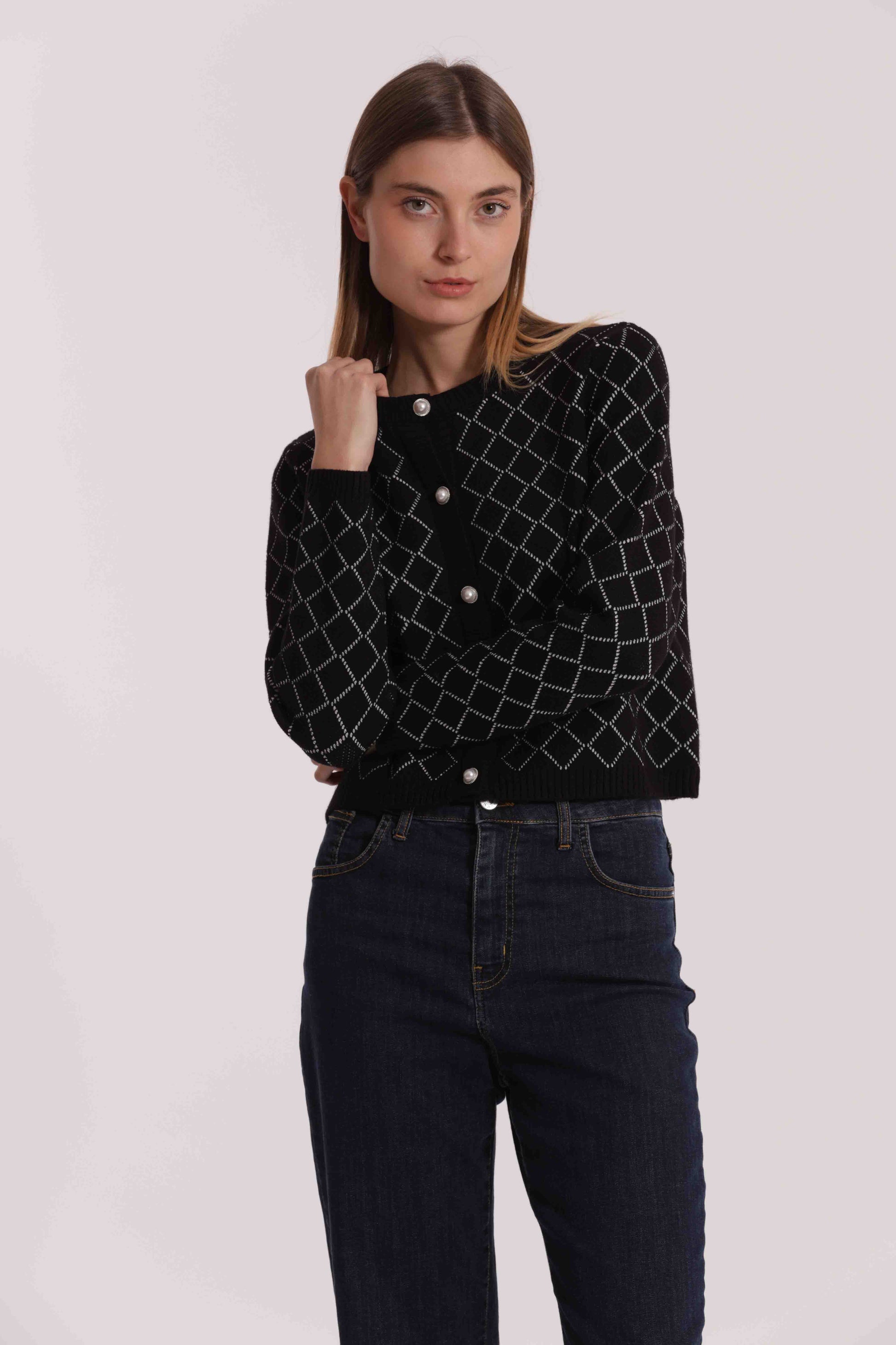 MAGLIA CARDIGAN A ROMBI