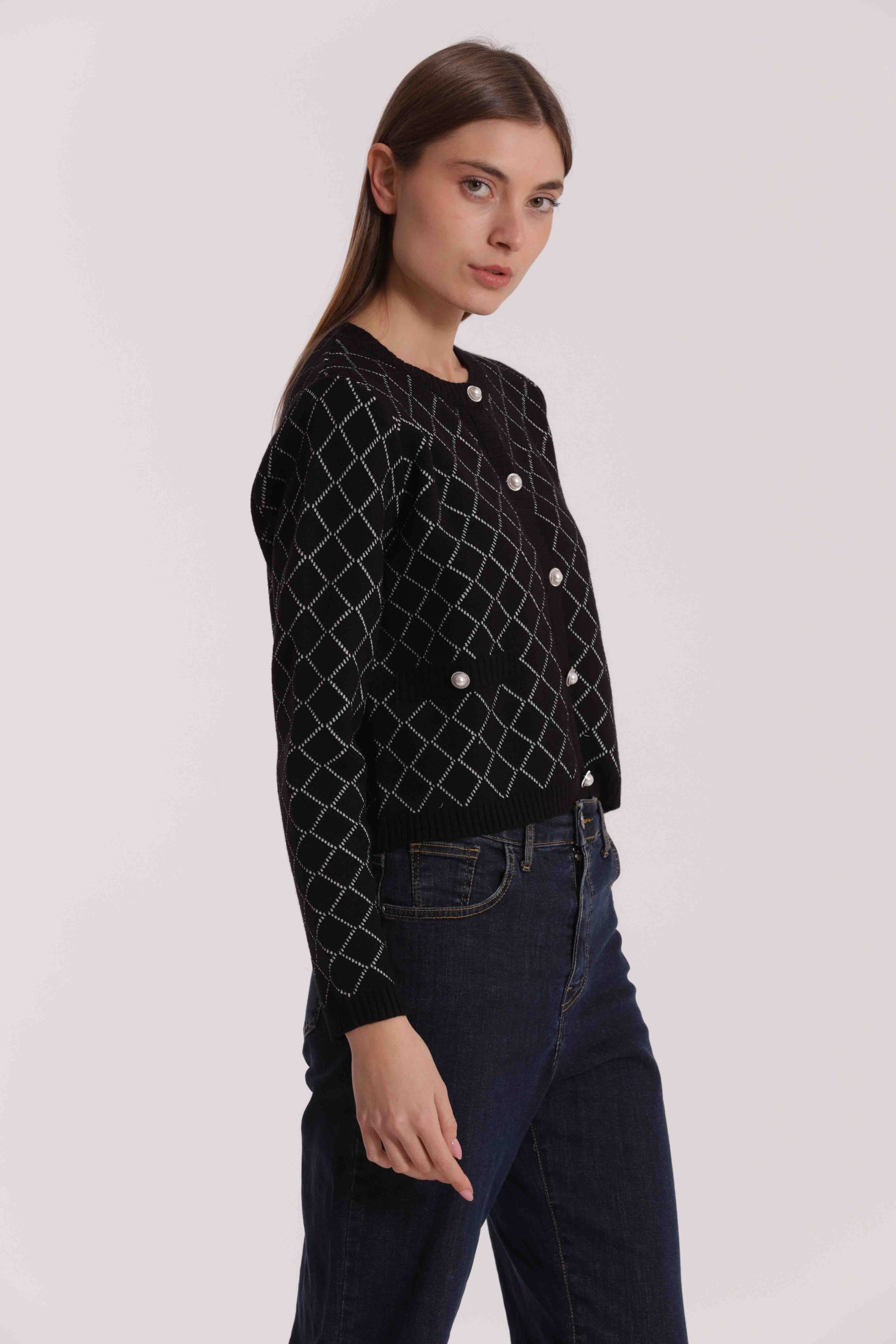 MAGLIA CARDIGAN A ROMBI