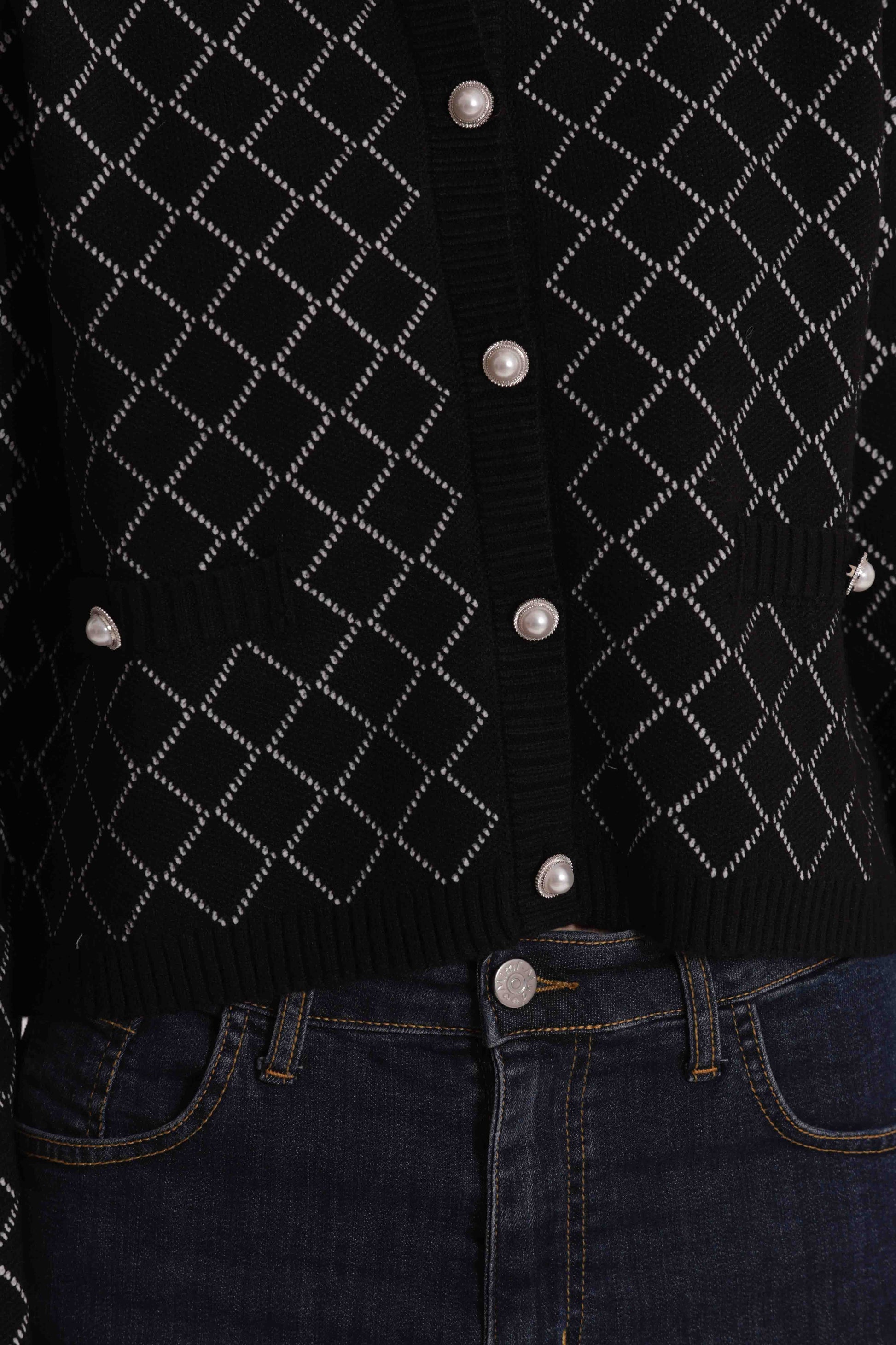 MAGLIA CARDIGAN A ROMBI