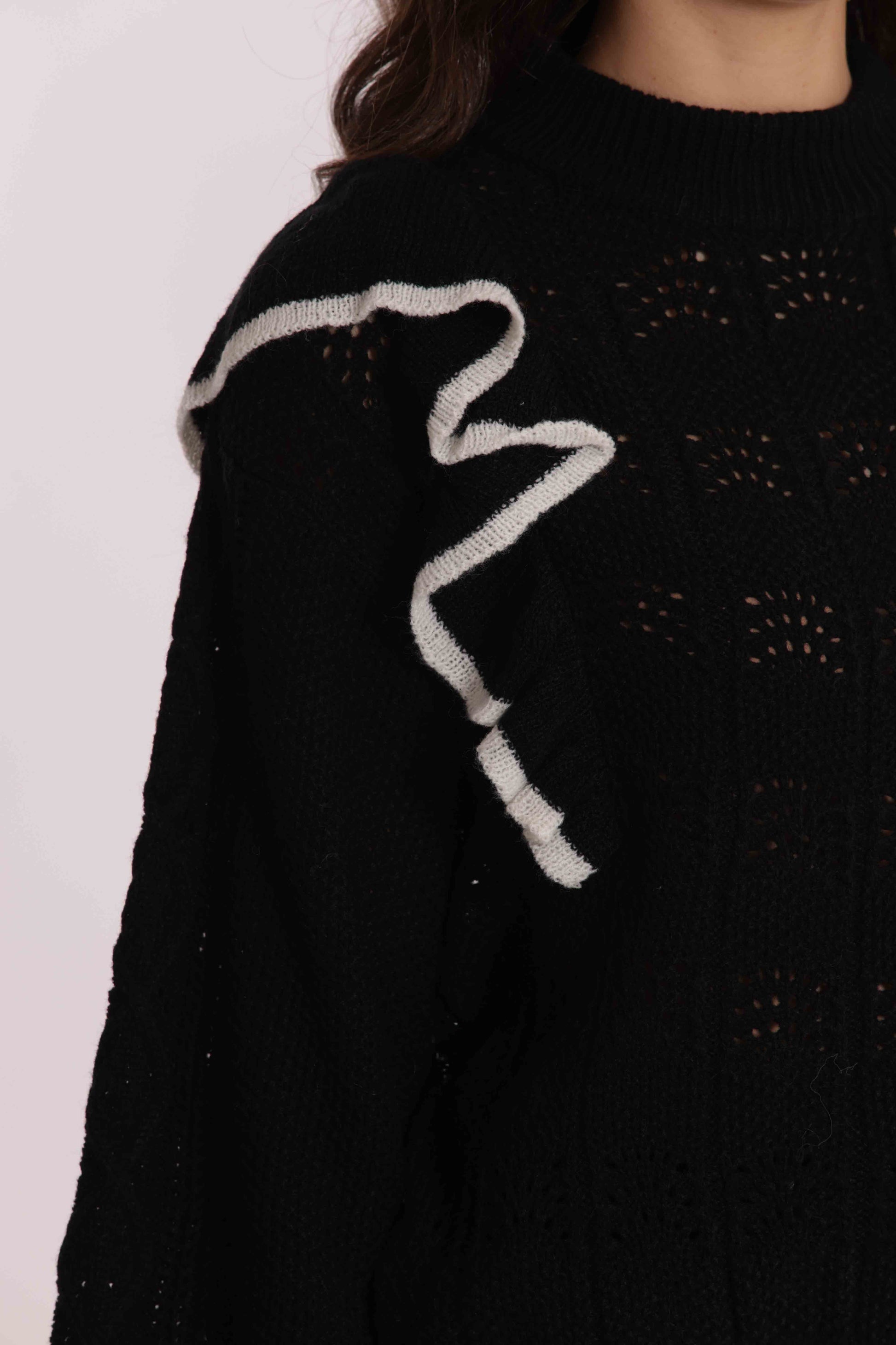 MAGLIA CON ROUCHE BICOLOR