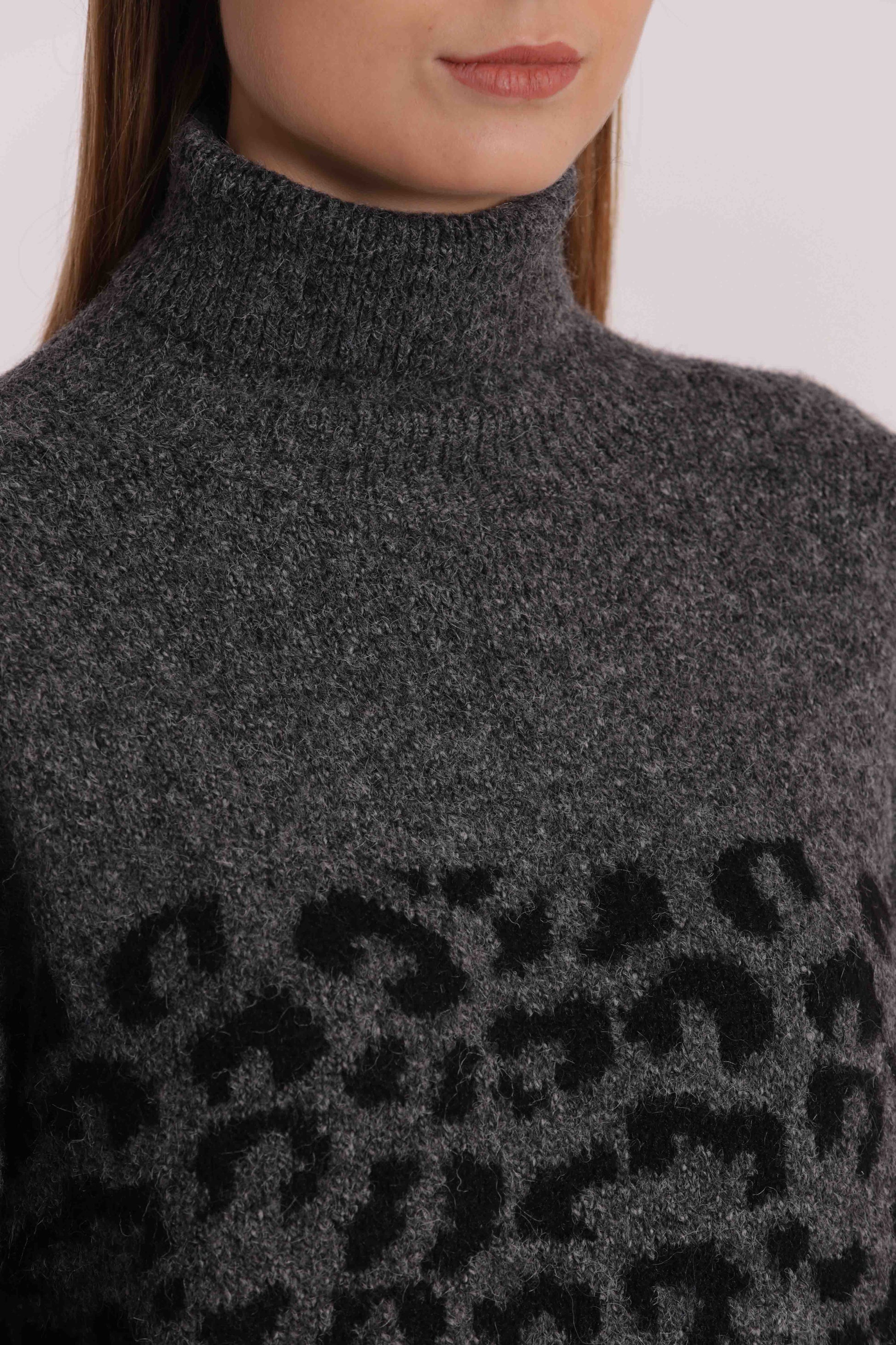MAGLIA DOLCEVITA ANIMALIER BICOLOR