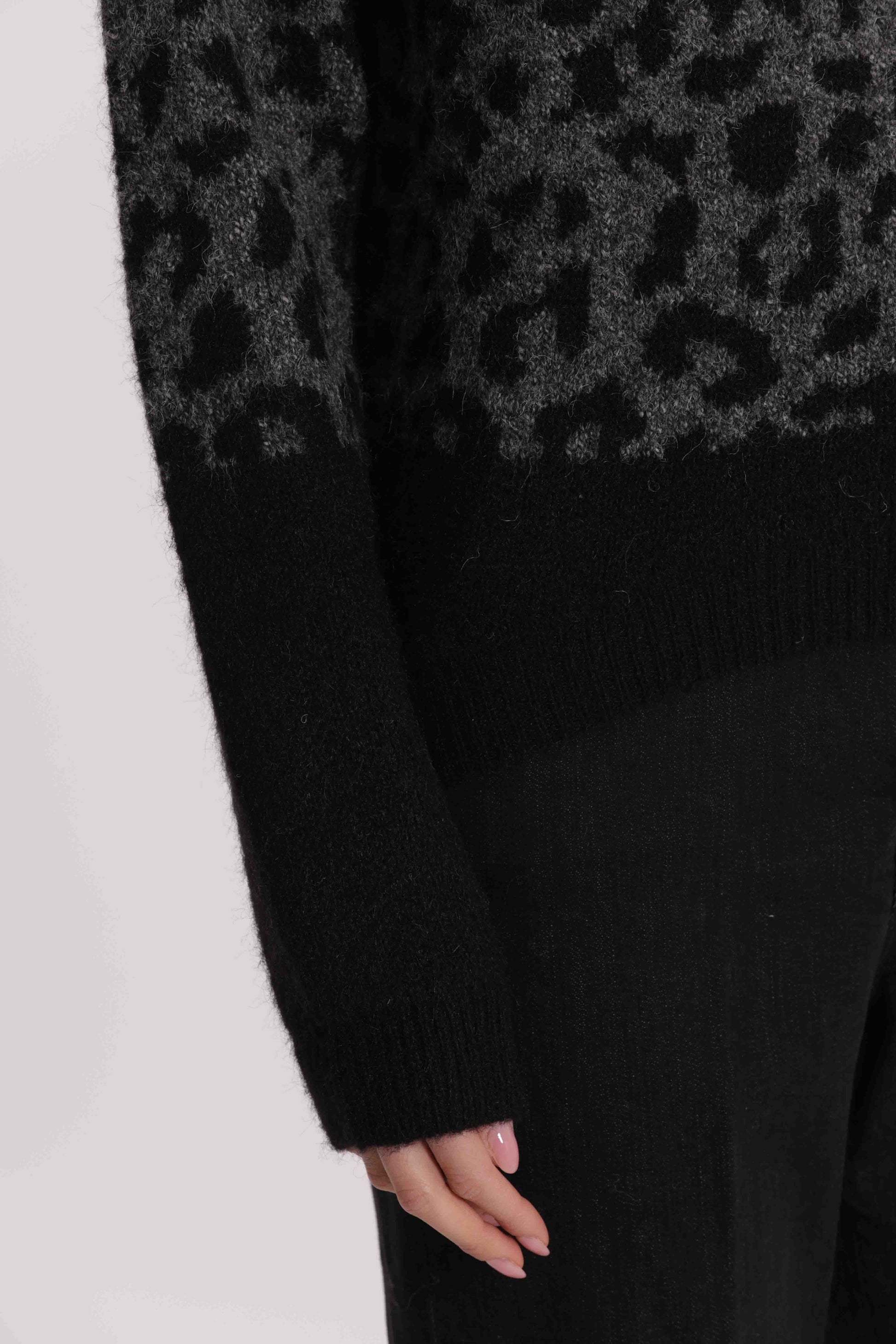 MAGLIA DOLCEVITA ANIMALIER BICOLOR