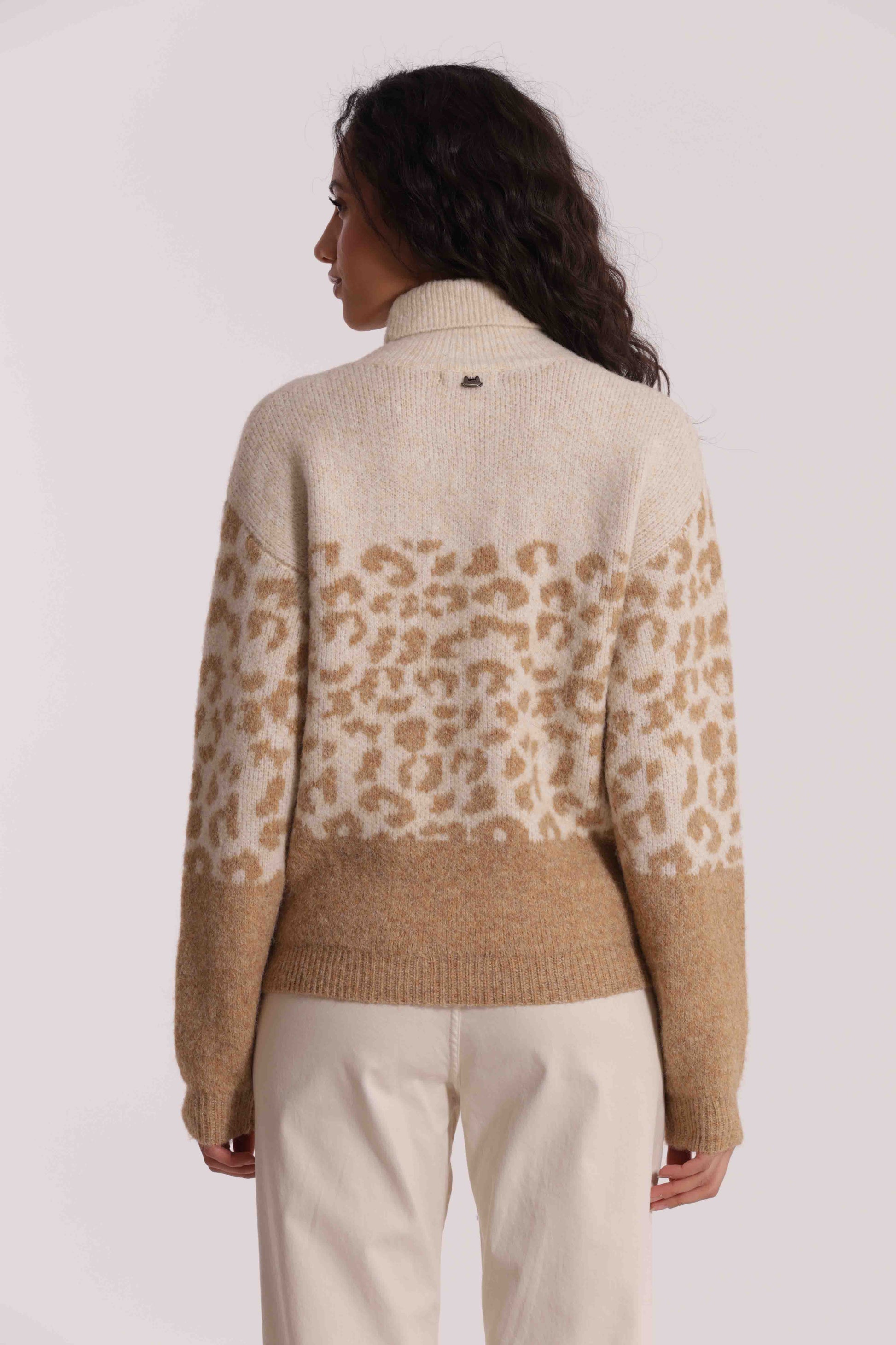 MAGLIA DOLCEVITA ANIMALIER BICOLOR