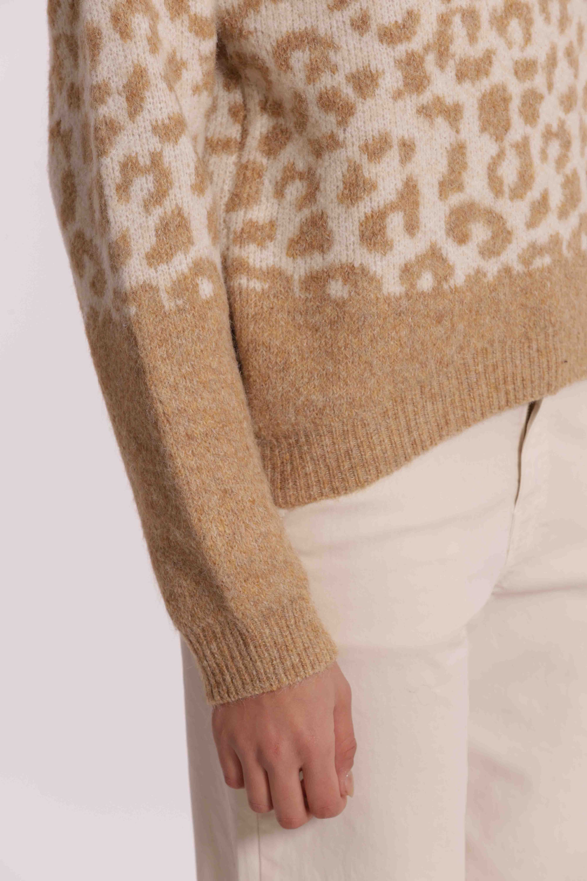 MAGLIA DOLCEVITA ANIMALIER BICOLOR