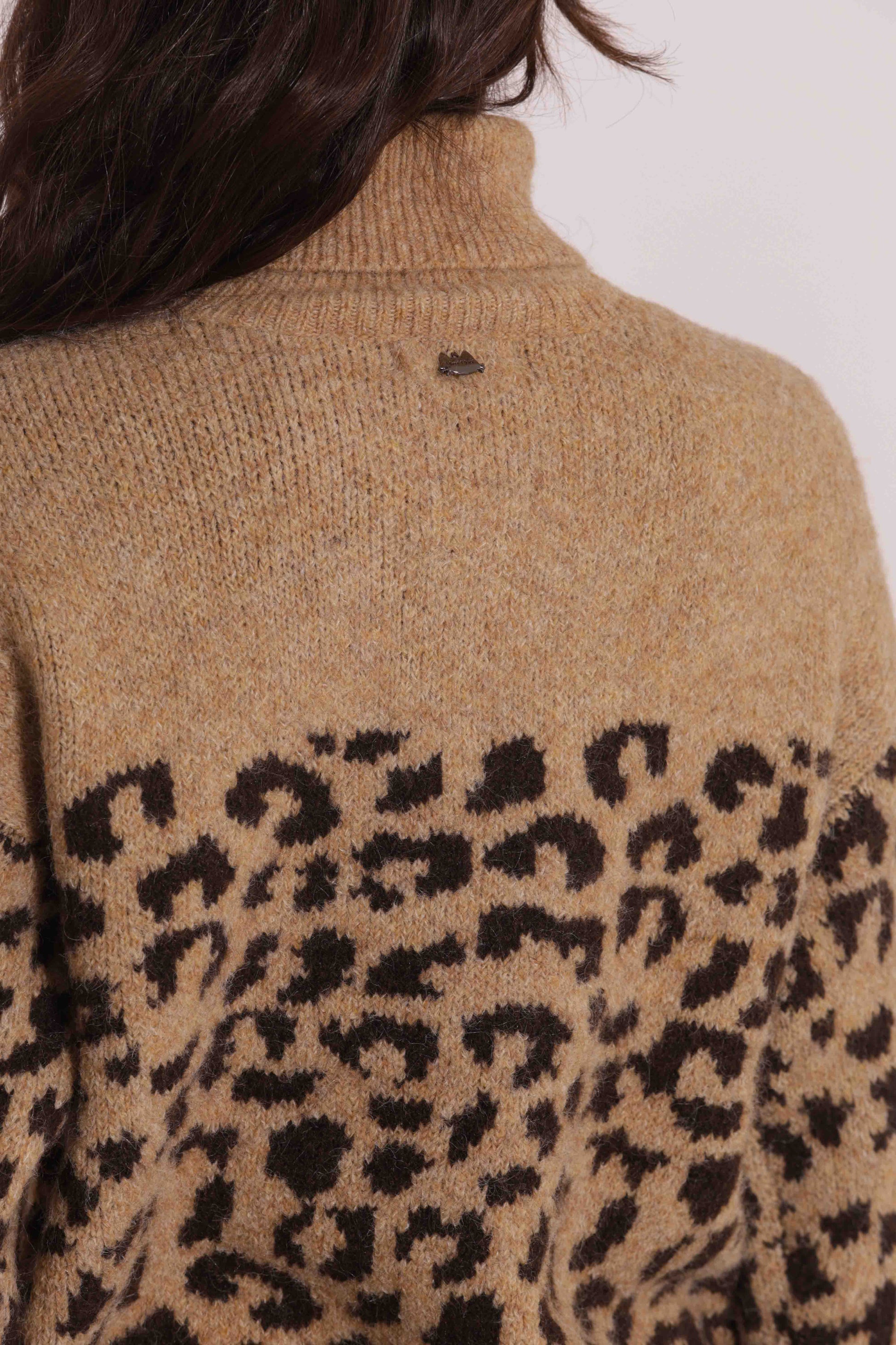MAGLIA DOLCEVITA ANIMALIER BICOLOR