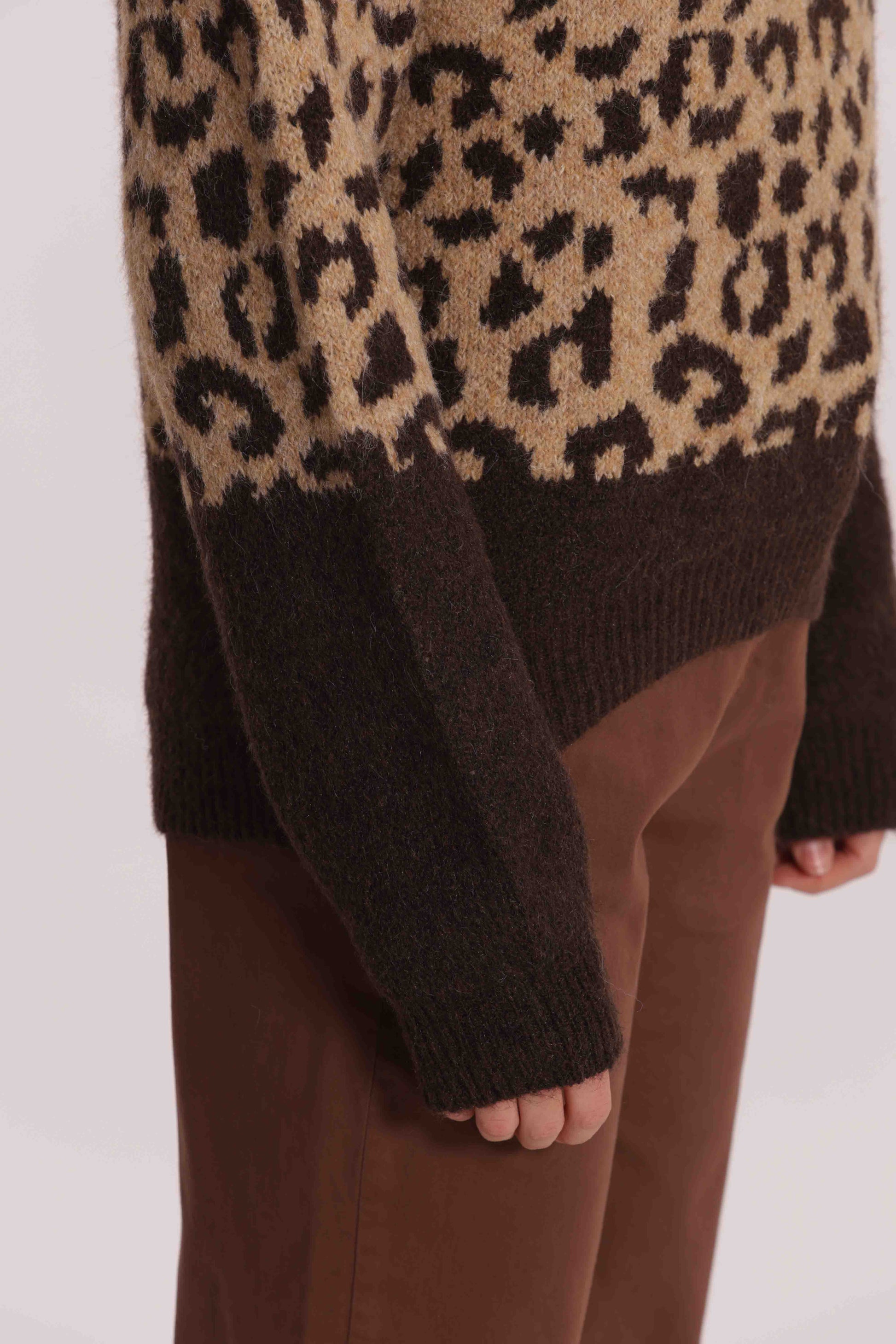 MAGLIA DOLCEVITA ANIMALIER BICOLOR
