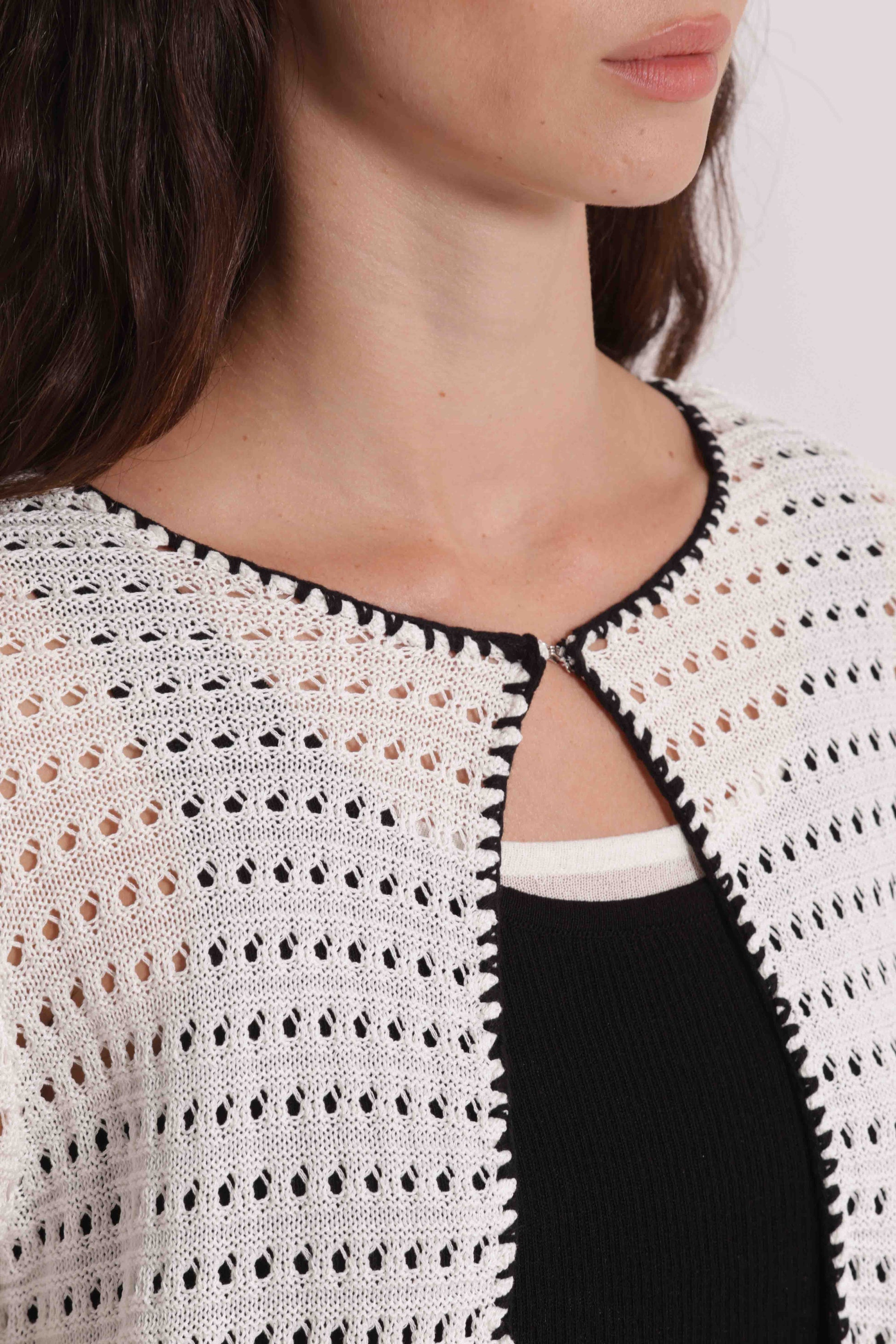 CARDIGAN TRAFORATO BICOLOR