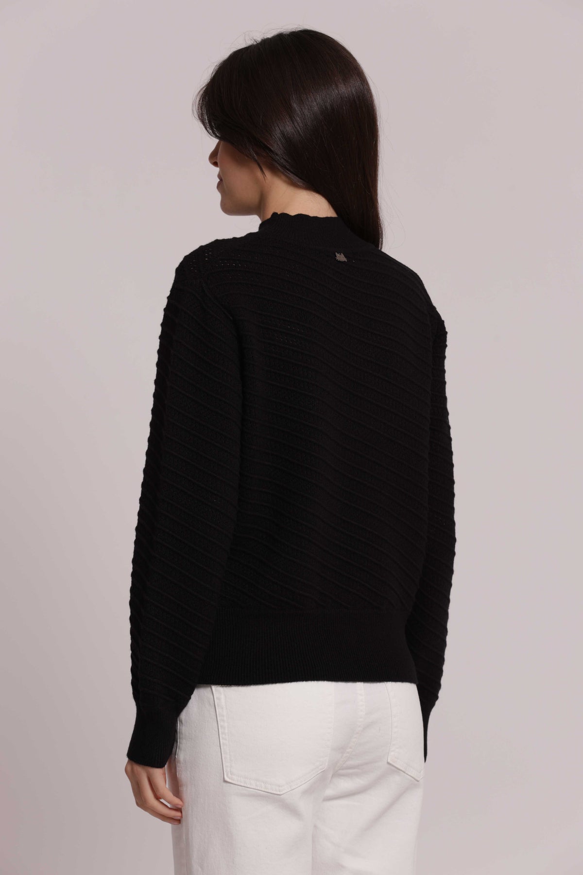 MIMI MUA FIRENZE-MAGLIA LUPETTO CON TRAMA DIAGONALE