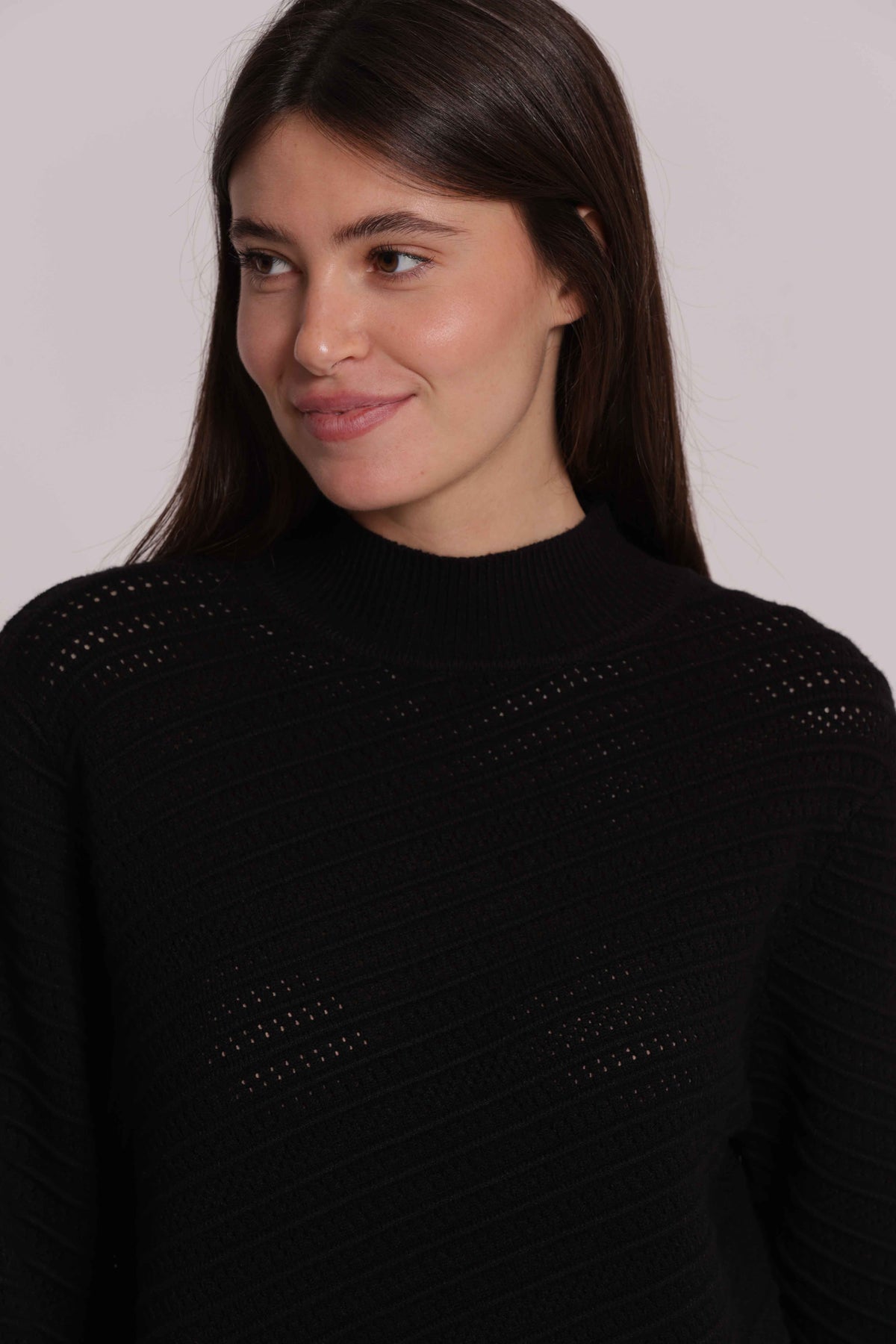 MIMI MUA FIRENZE-MAGLIA LUPETTO CON TRAMA DIAGONALE