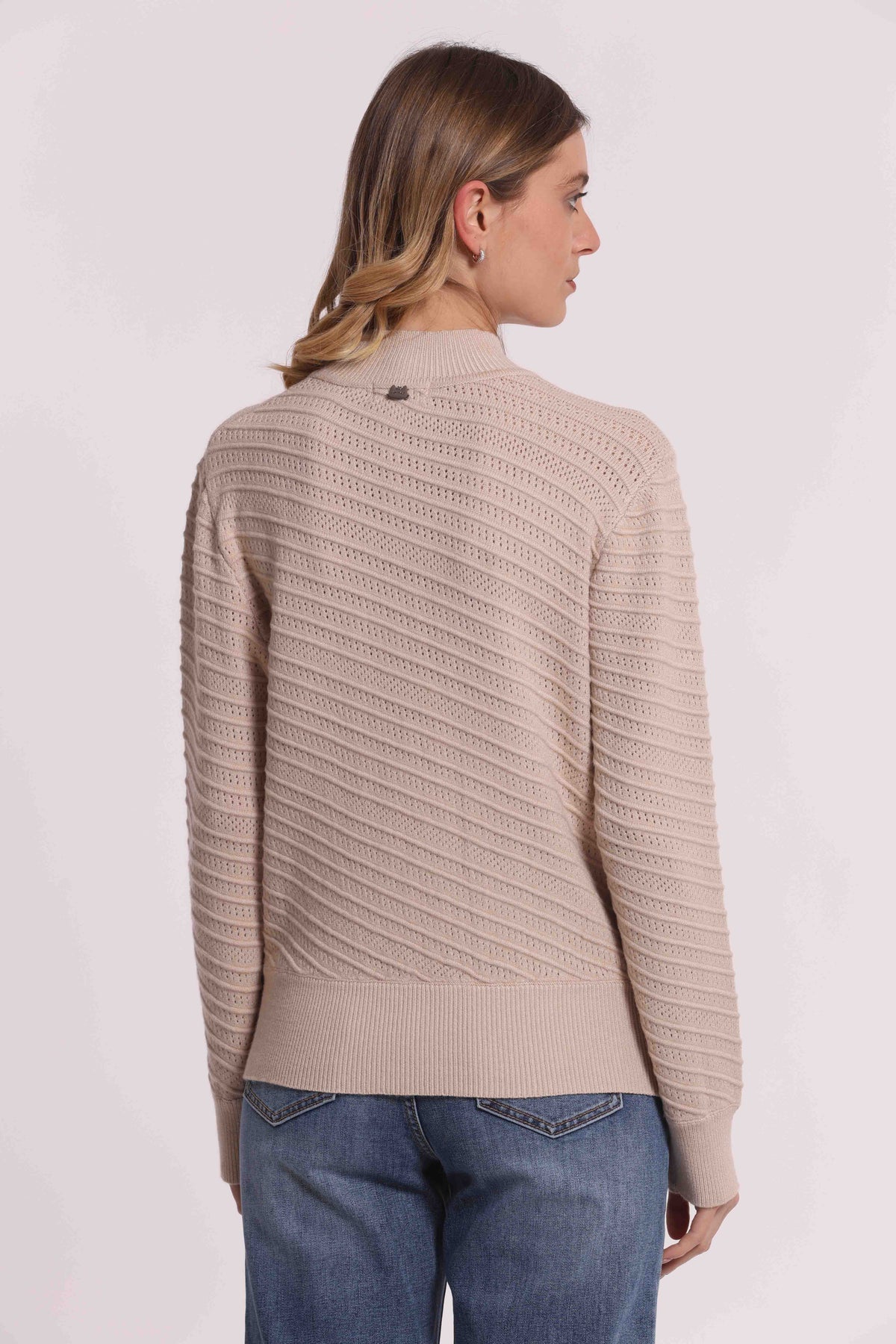MIMI MUA FIRENZE-MAGLIA LUPETTO CON TRAMA DIAGONALE