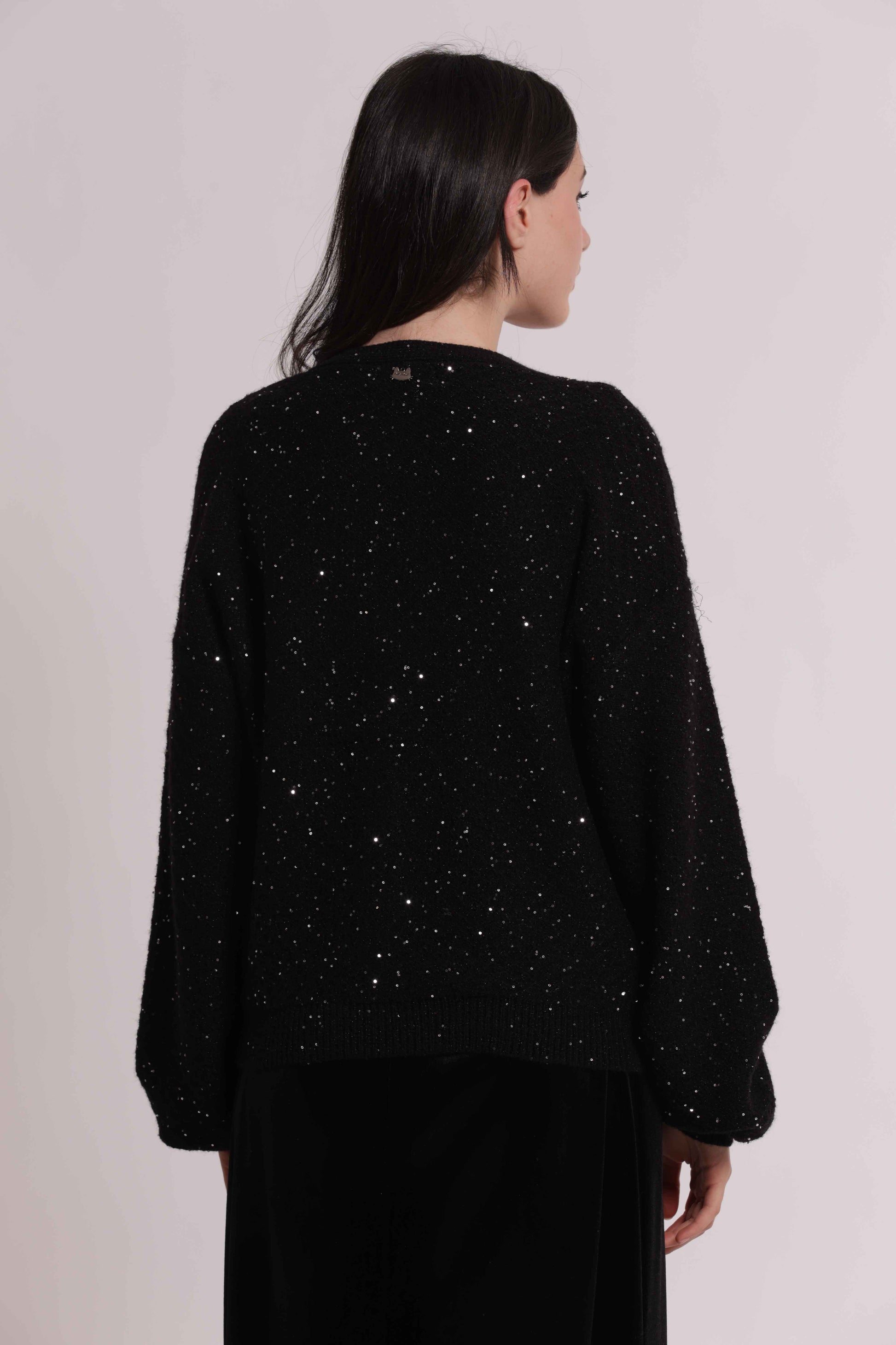 MIMI MUA FIRENZE-MAGLIA CARDIGAN CON PAILLETTES