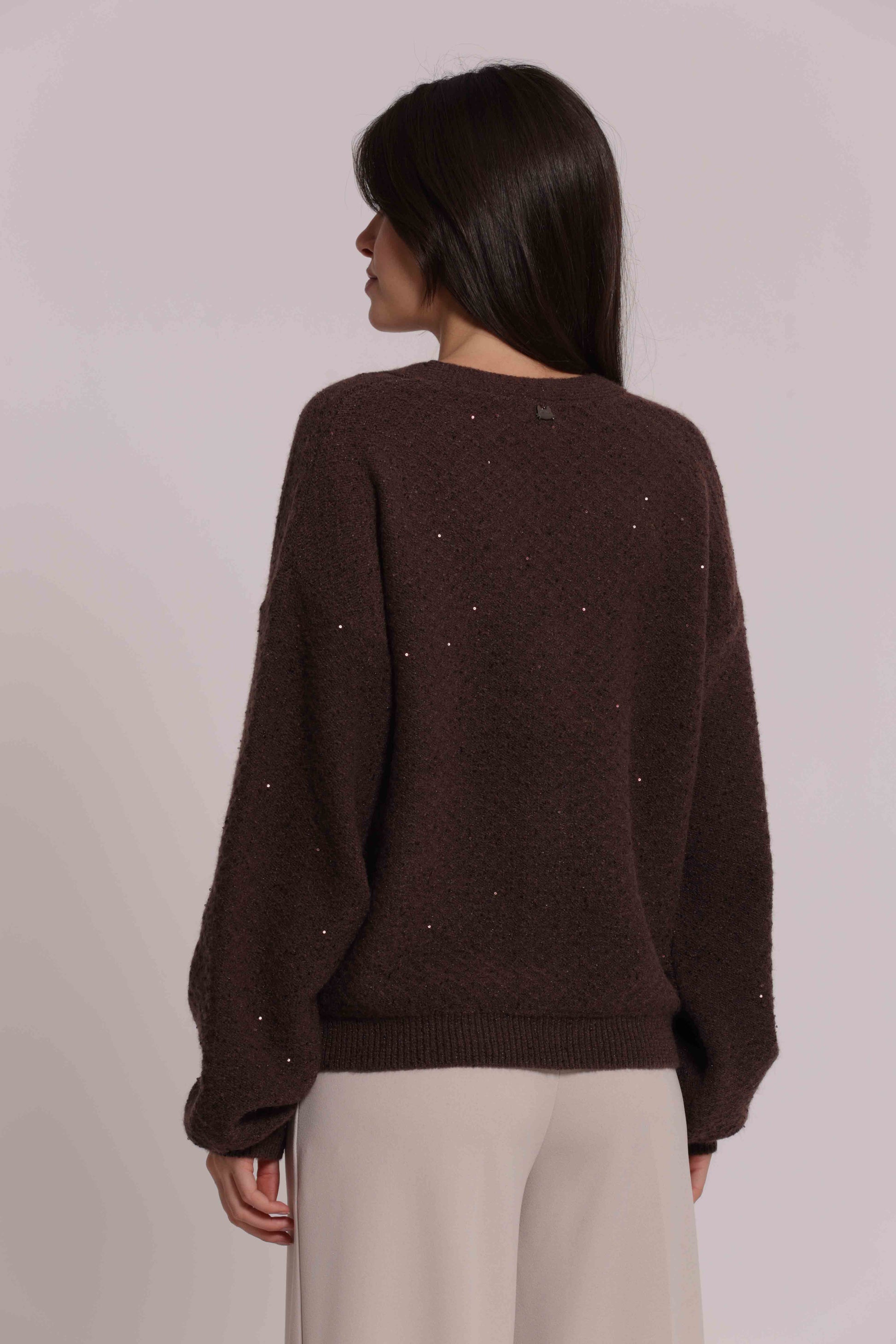 MIMI MUA FIRENZE-MAGLIA CARDIGAN CON PAILLETTES