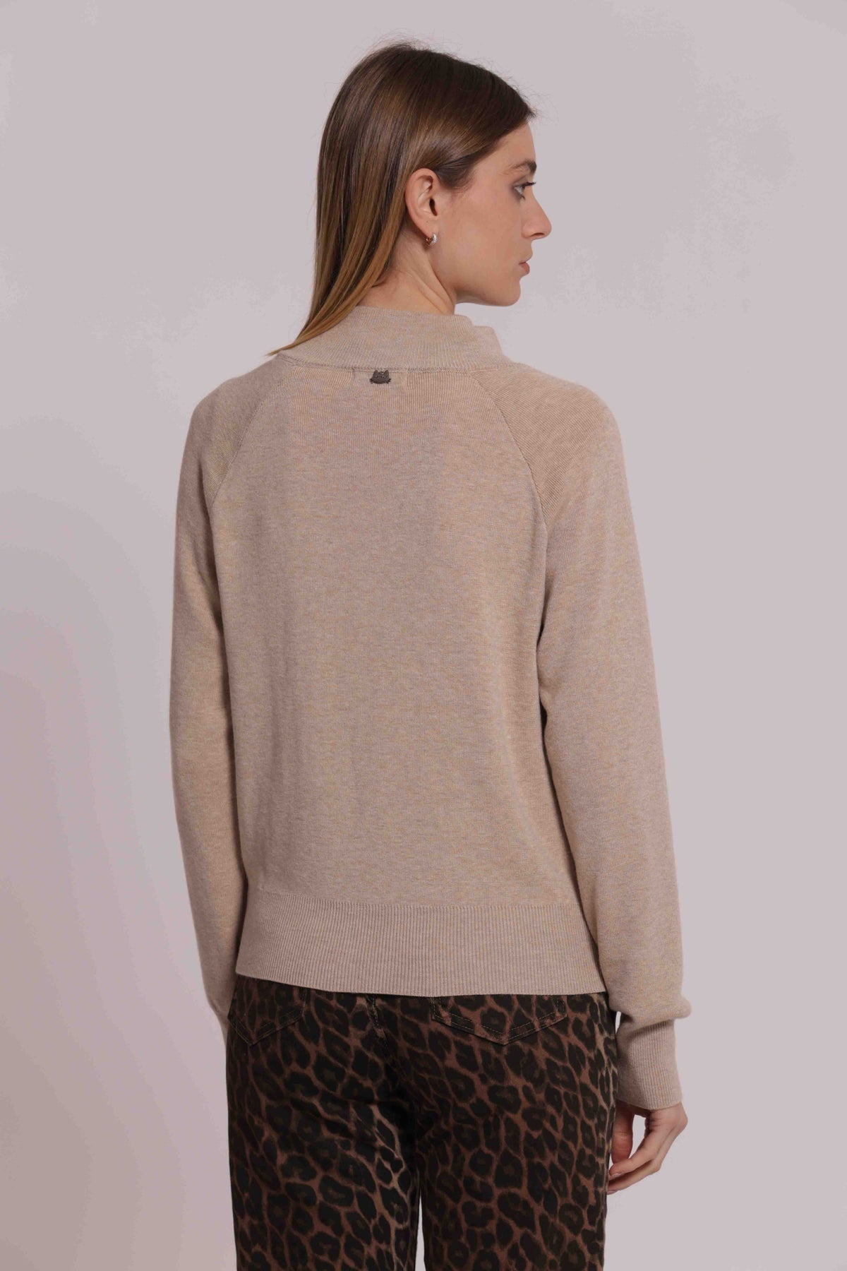 MIMI MUA FIRENZE-MAGLIA CARDIGAN LUPETTO CON TASCHE