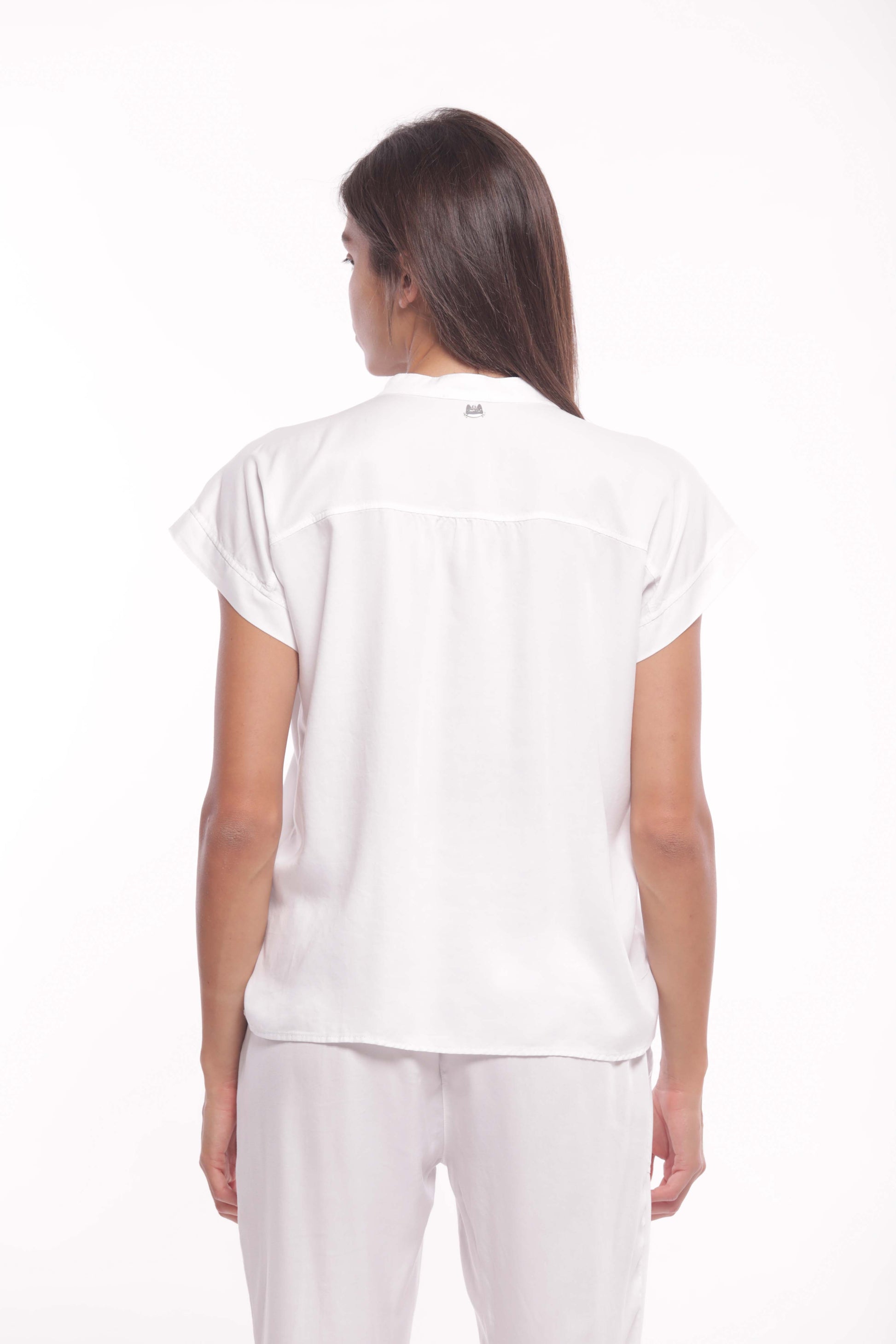 CAMICIA MANICHE CORTE IN TENCEL