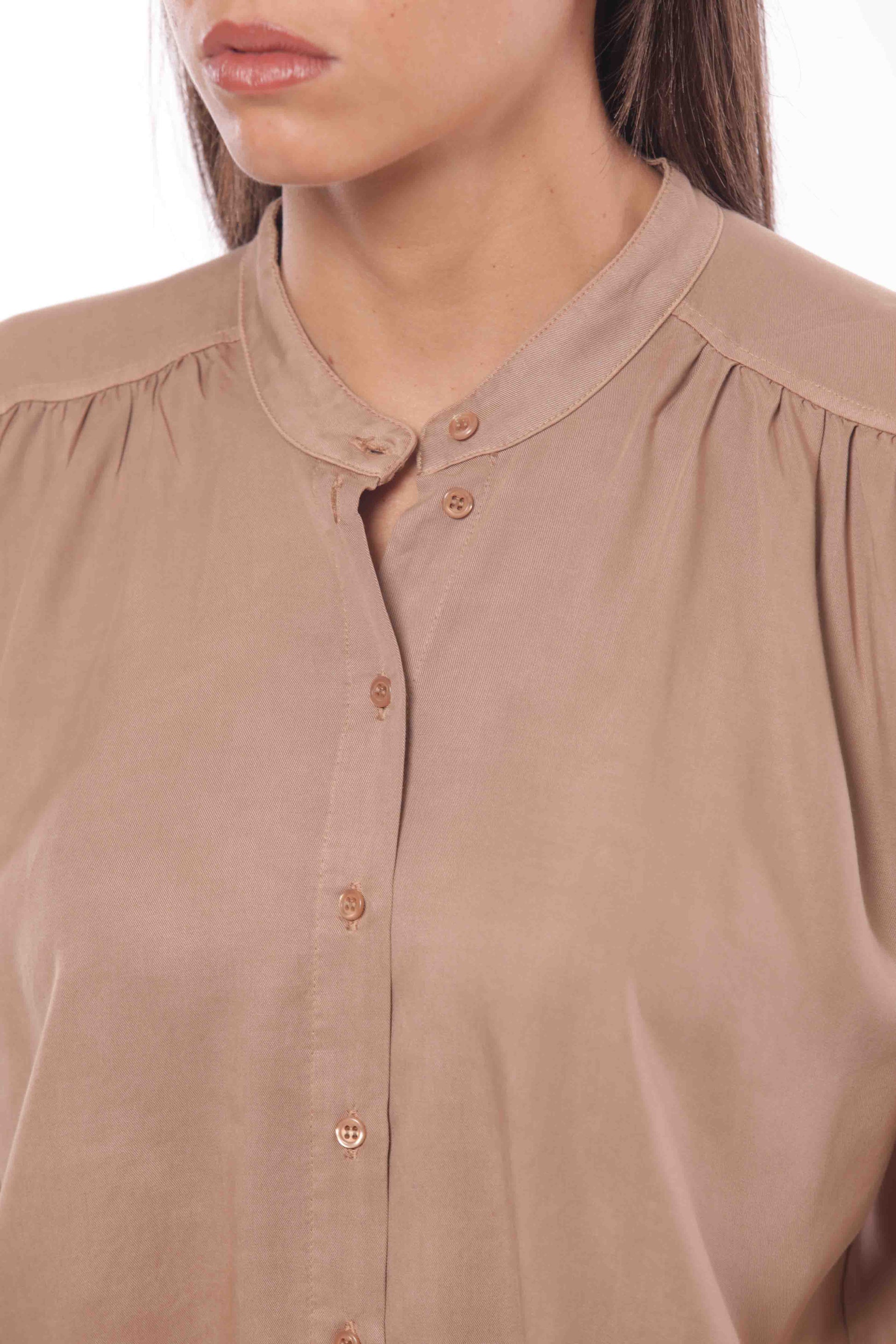 CAMICIA MANICHE CORTE IN TENCEL