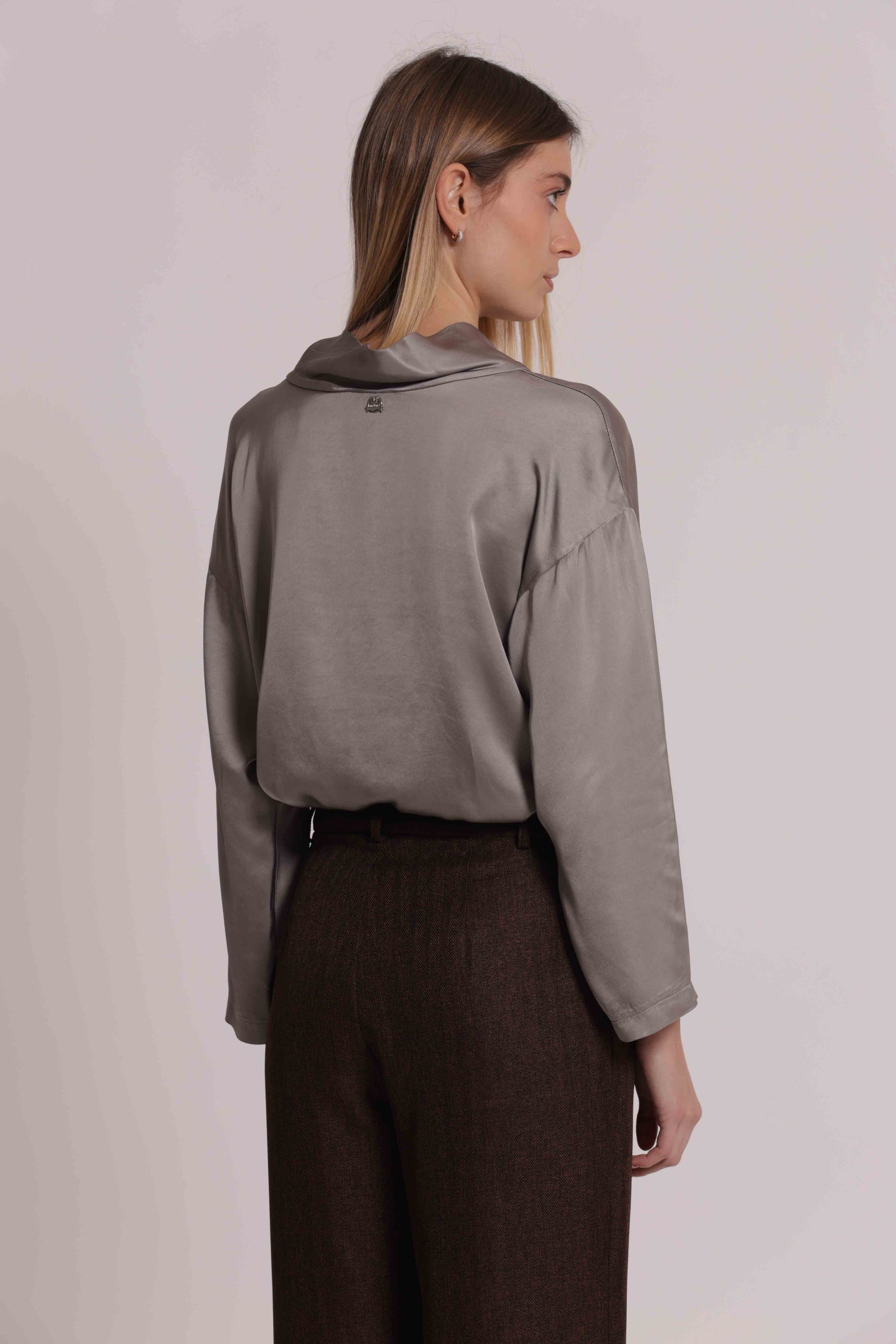 MIMI MUA FIRENZE-BLUSA OVER IN RASO DI VISCOSA