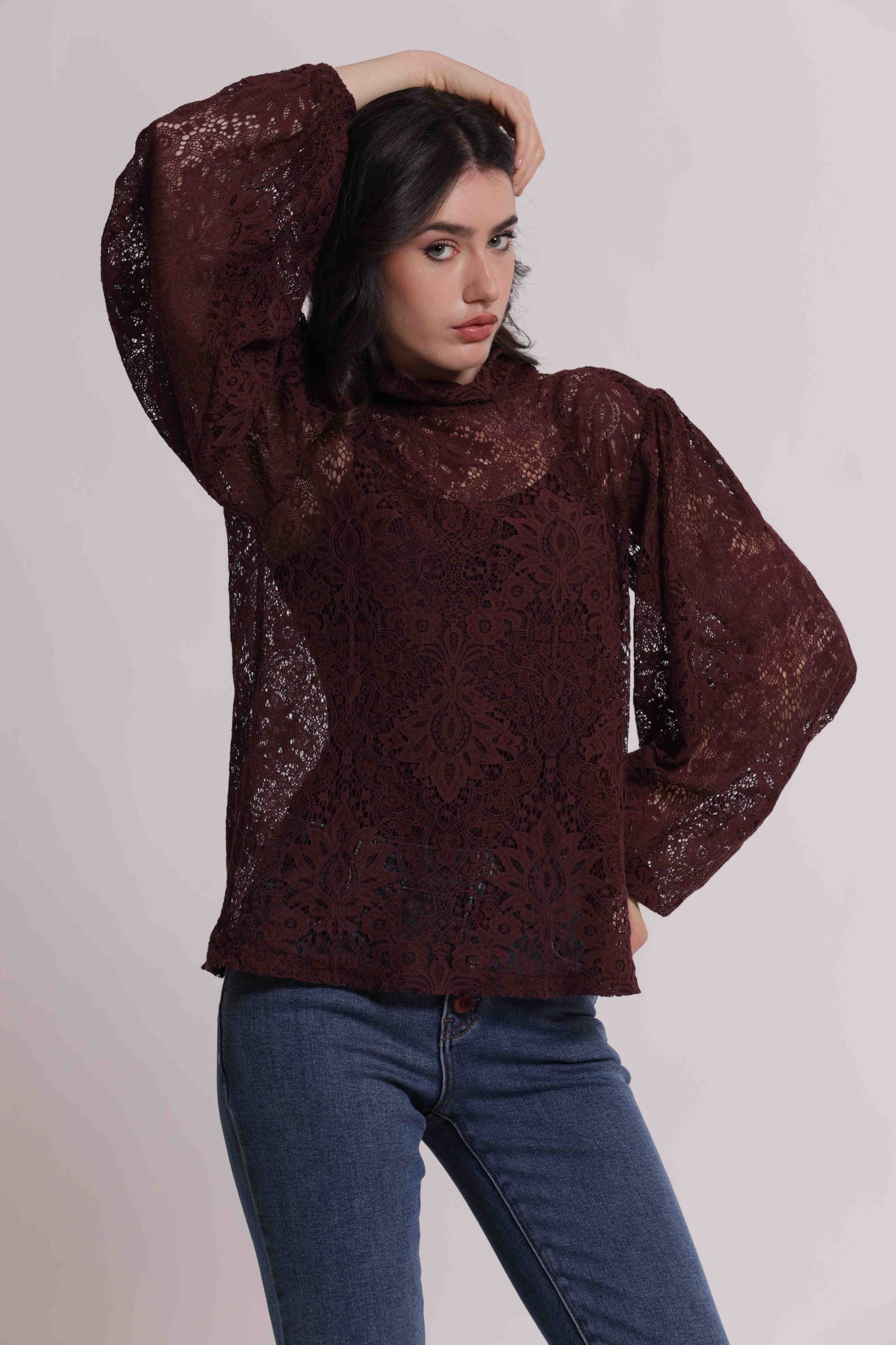 MIMI MUA FIRENZE-BLUSA IN PIZZO