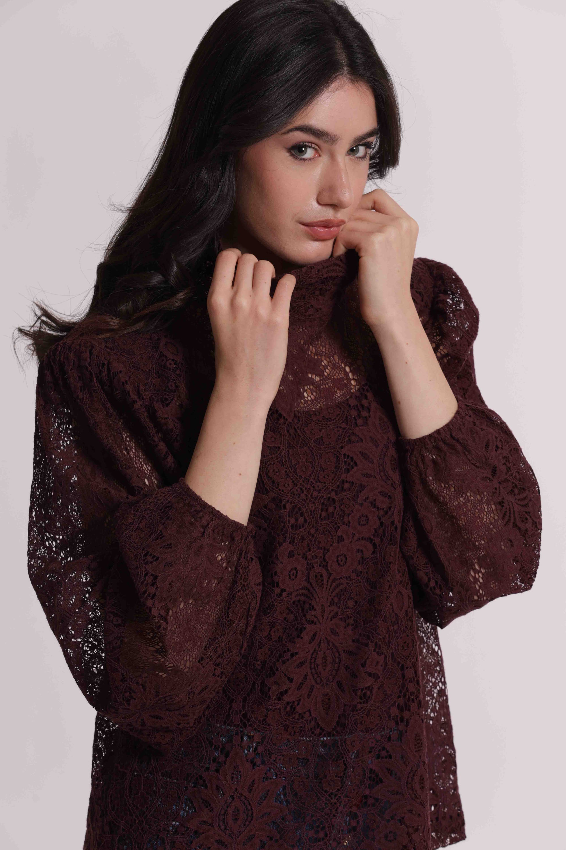 MIMI MUA FIRENZE-BLUSA IN PIZZO