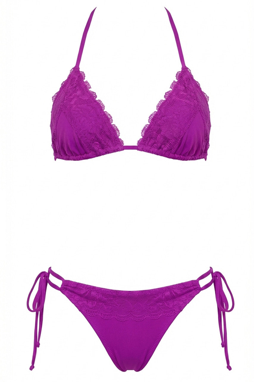 MISS BIKINI LUXE-BIKINI TRIANGOLO COLORS CON PIZZO FLOREALE