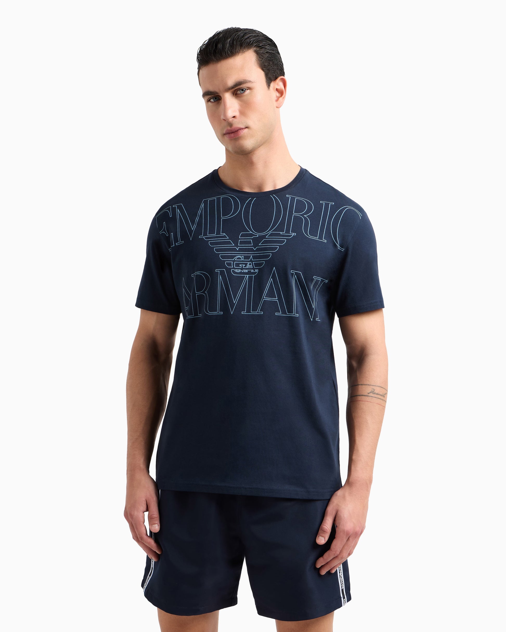 T-SHIRT BEACHWEAR IN JERSEY ORGANICO STAMPA LOGO BOLD ASV