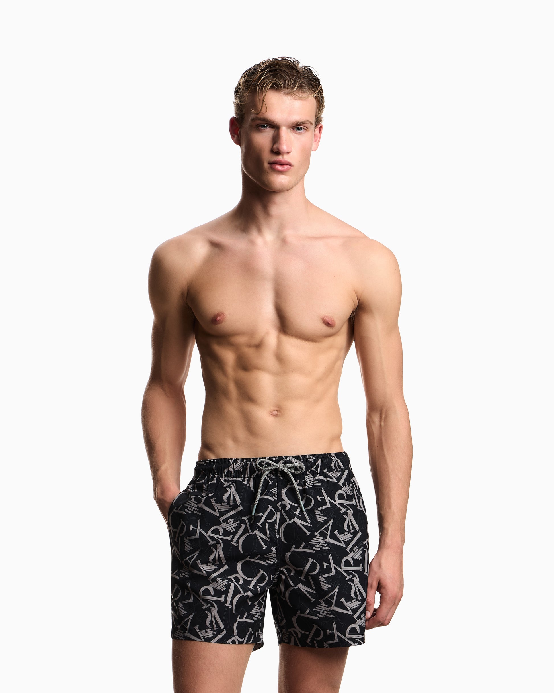 EMPORIO ARMANI COSTUME SHORTS LOGO ALL OVER