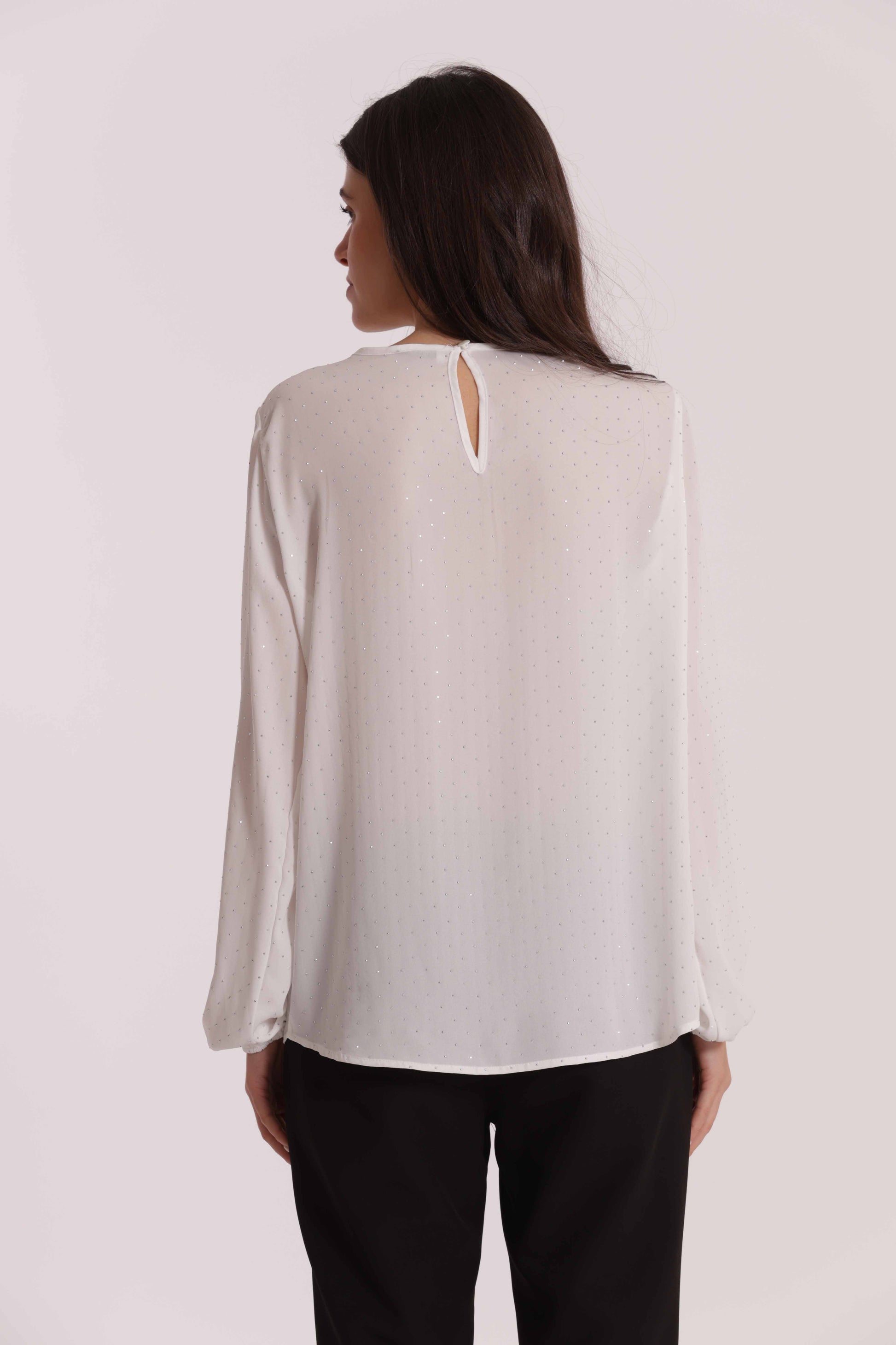 BLUSA IN GEORGETTE CON STRASS