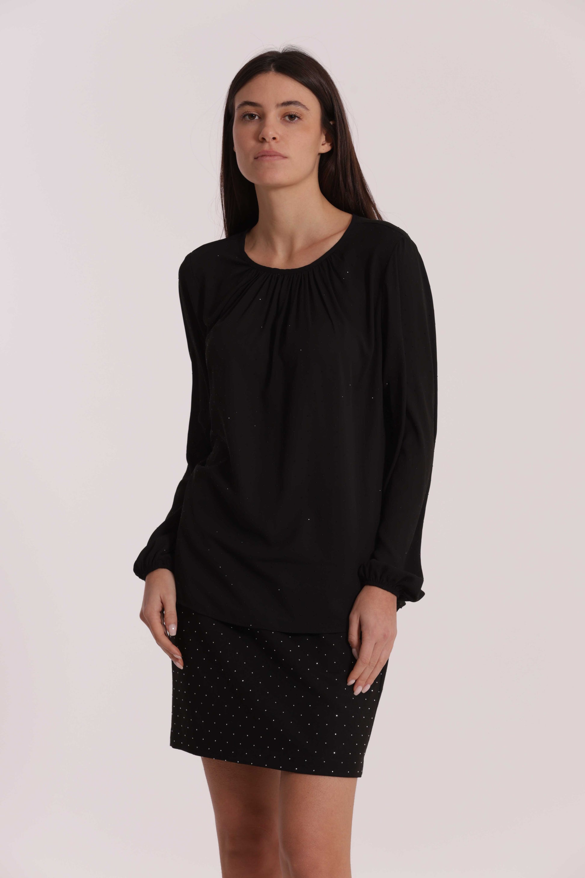 BLUSA IN GEORGETTE CON STRASS