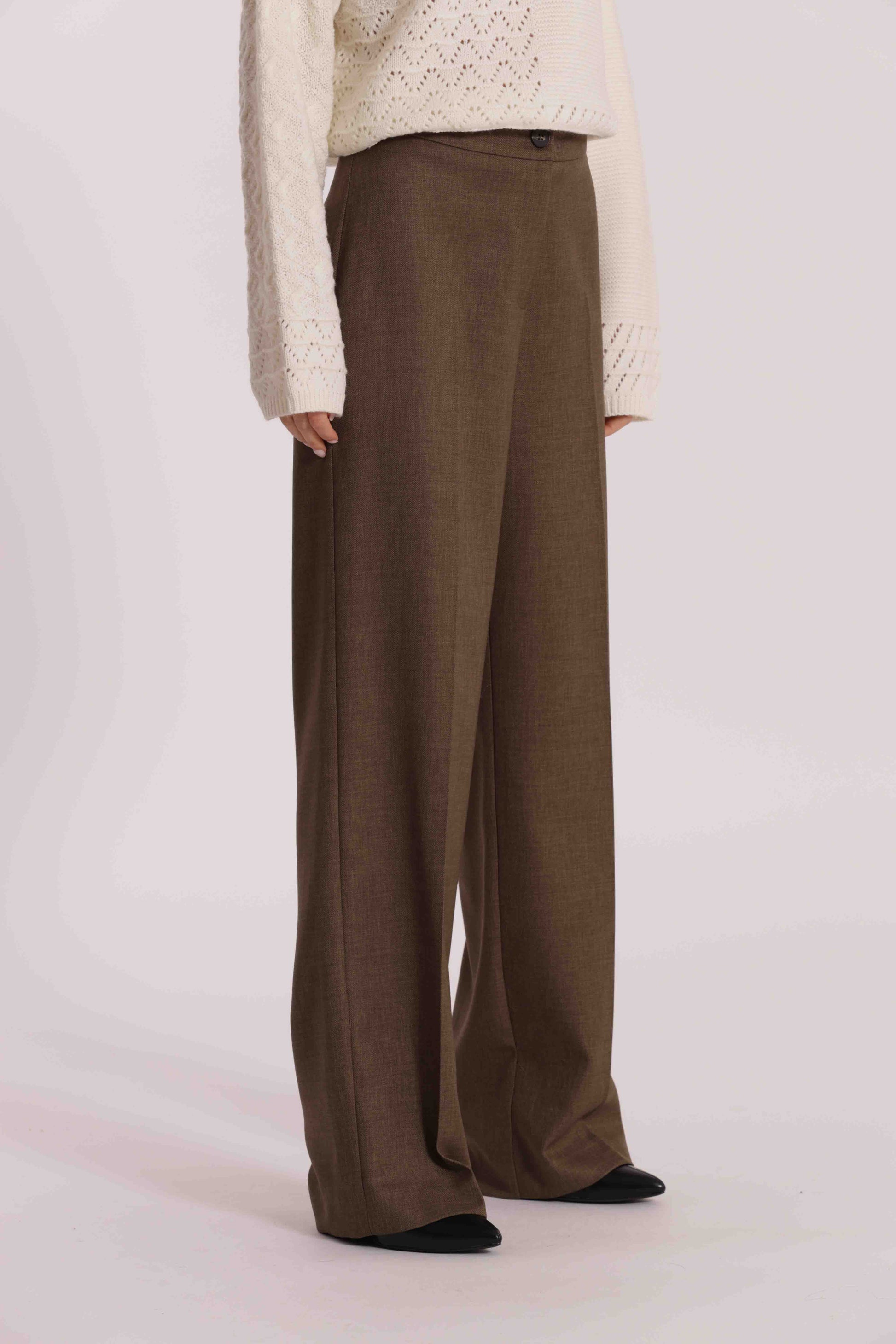 PANTALONE PALAZZO IN TESSUTO FIAMMATO