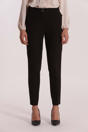 PANTALONE SIGARETTA CON ELASTICO DIETRO IN TESSUTO TECNICO