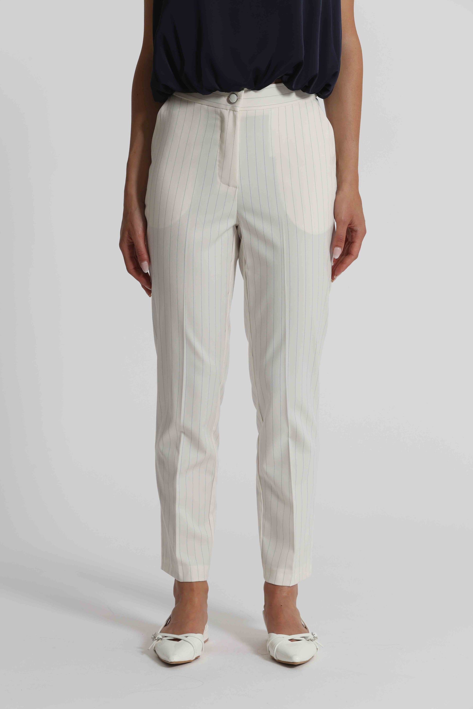 PANTALONE SIGARETTA CON ELASTICO DIETRO GESSATO