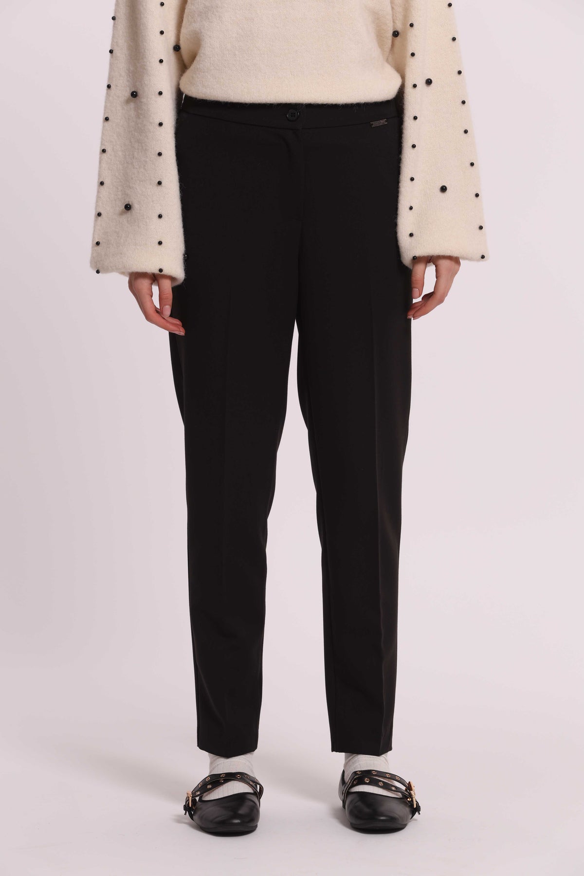 MIMI MUA FIRENZE-PANTALONE SIGARETTA CON ELASTICO DIETRO IN TESSUTO