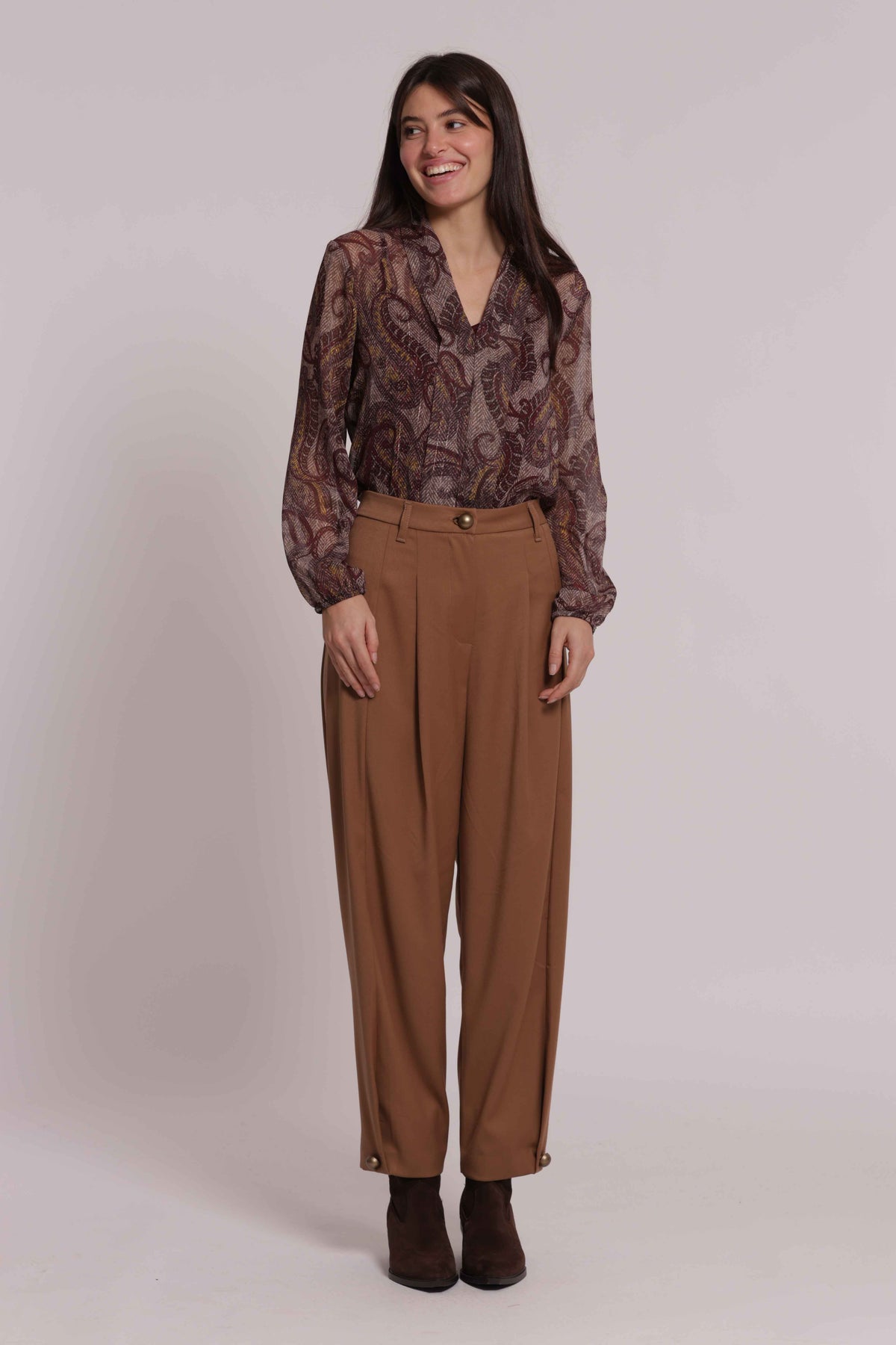 MIMI MUA FIRENZE-PANTALONE CON PINCES TESSUTO VANZ