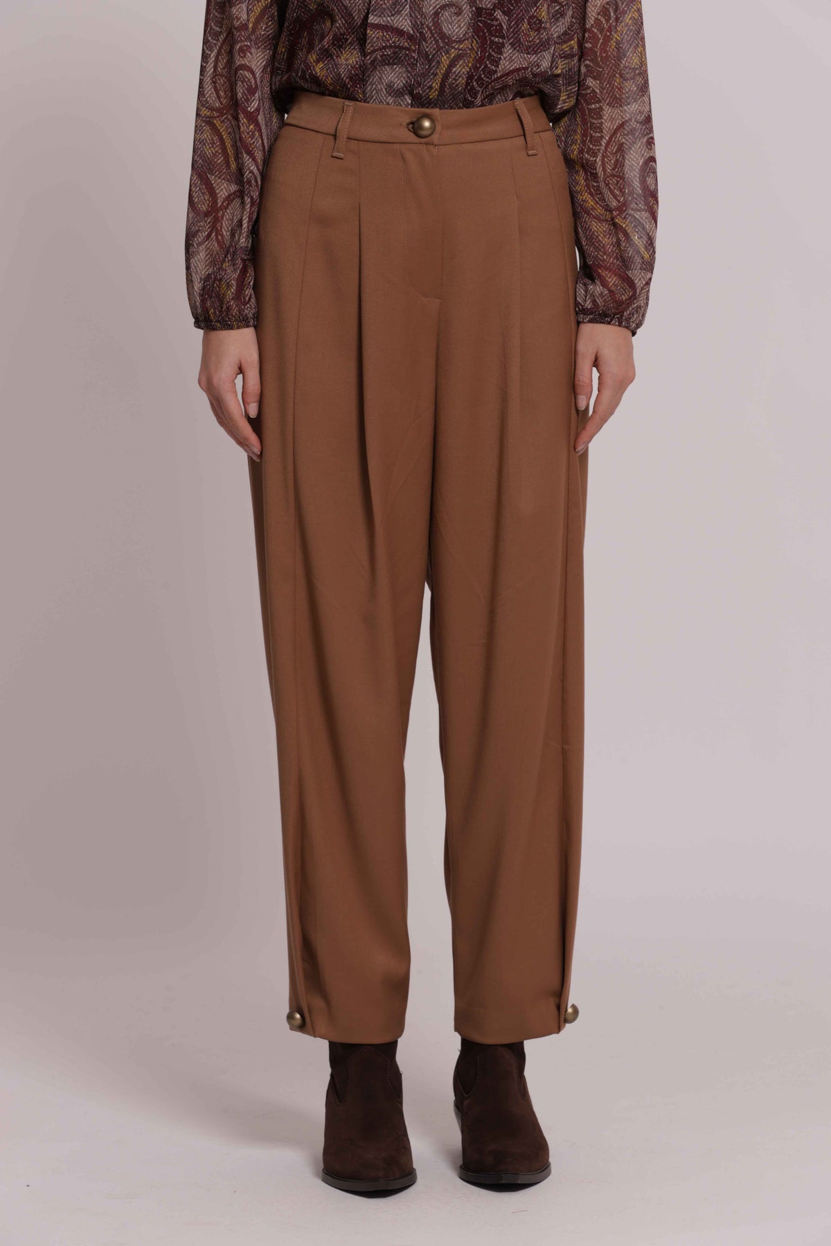 MIMI MUA FIRENZE-PANTALONE CON PINCES TESSUTO VANZ